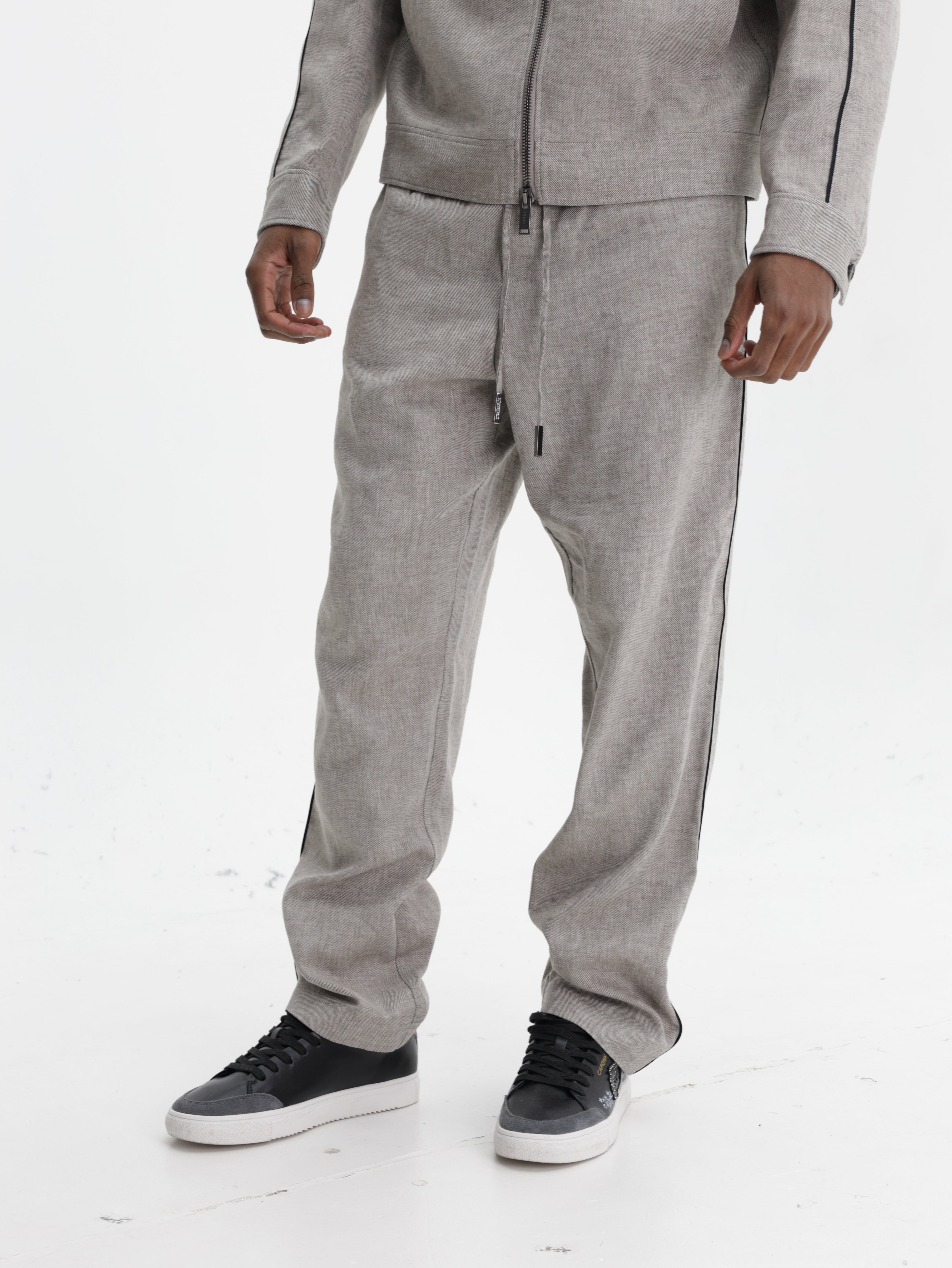 Iceberg Pants Drawstring Straight Cut Grey