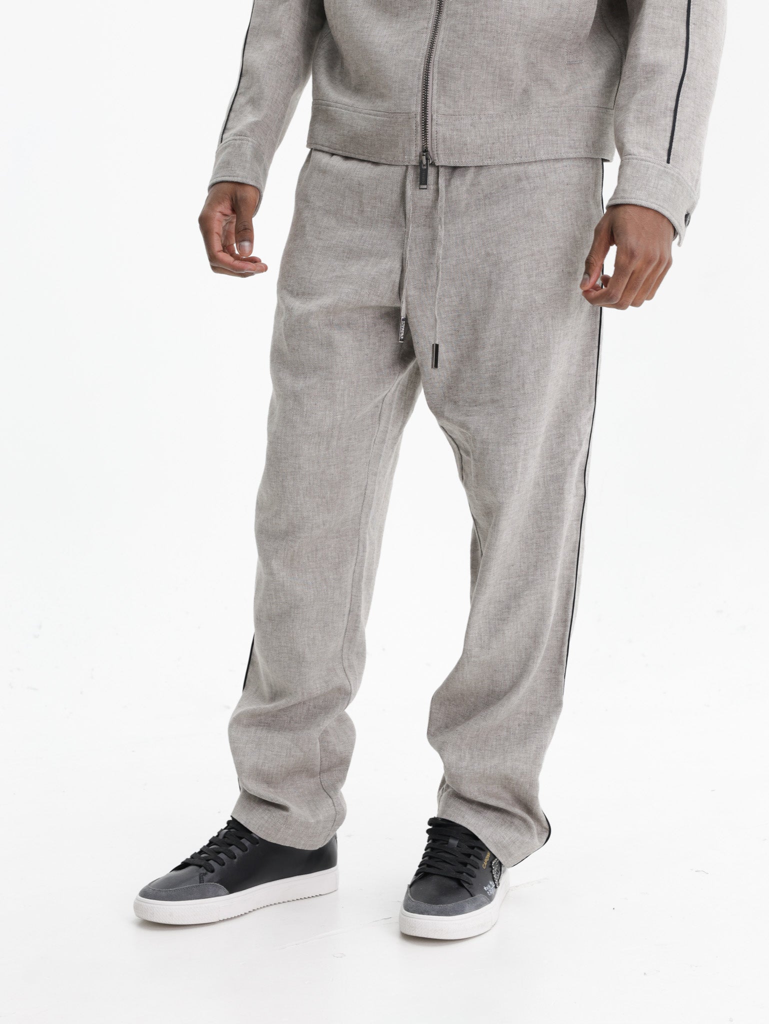 Iceberg Pants Drawstring Straight Cut Grey