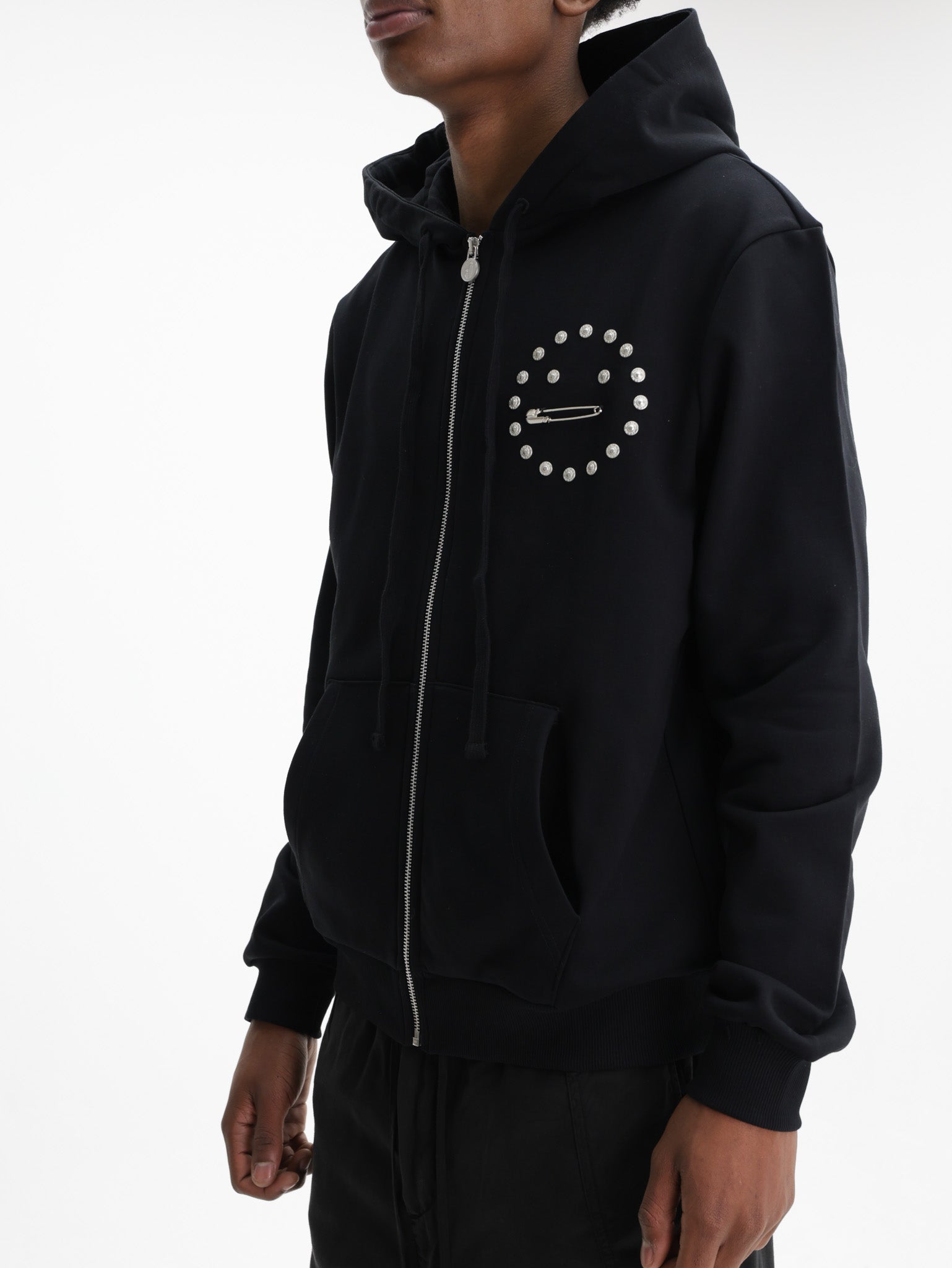 Iceberg Jeans Jacket Smiley Pin Logo Black