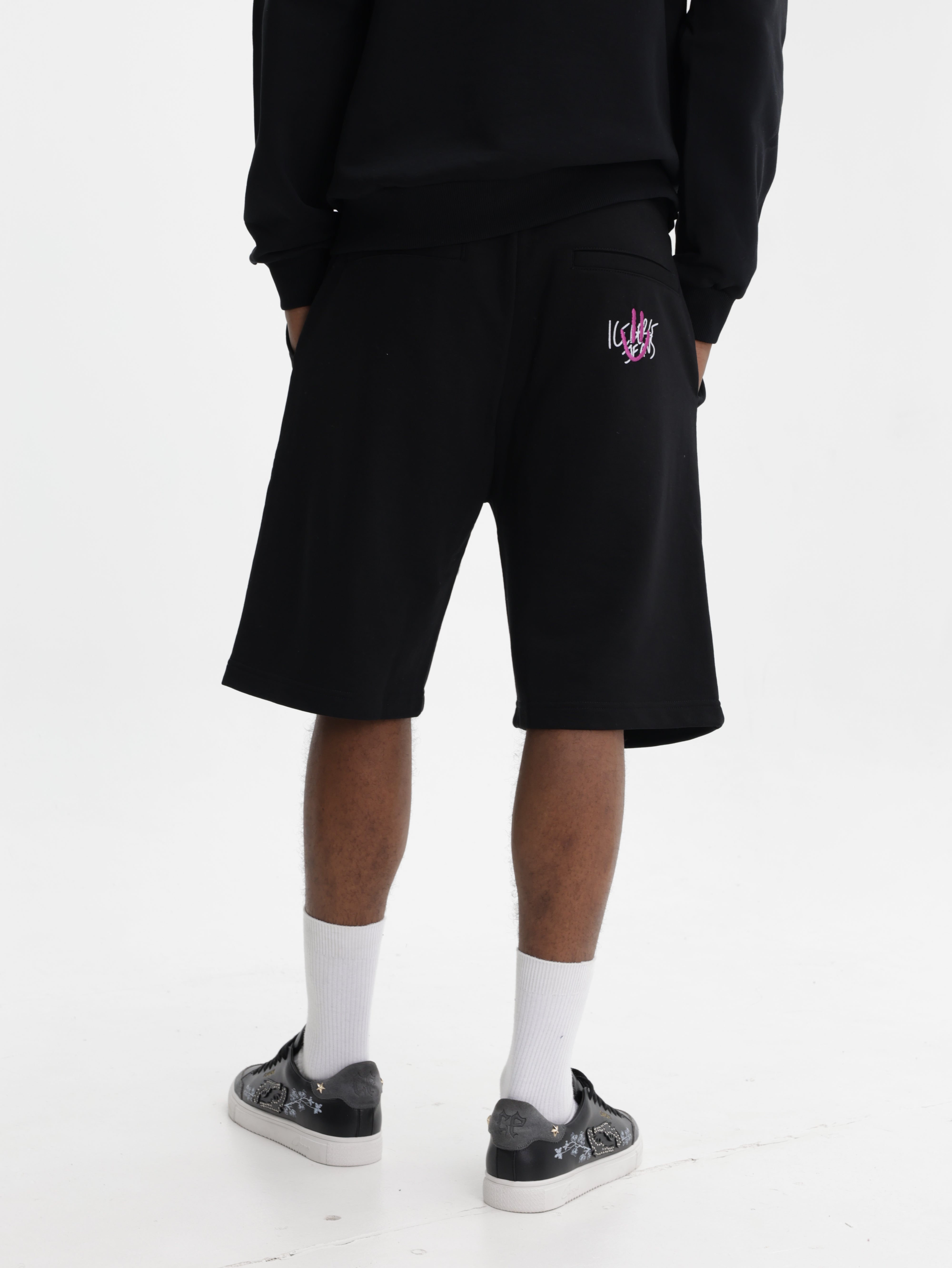 Iceberg Jeans Shorts Sweats Drawstring Black