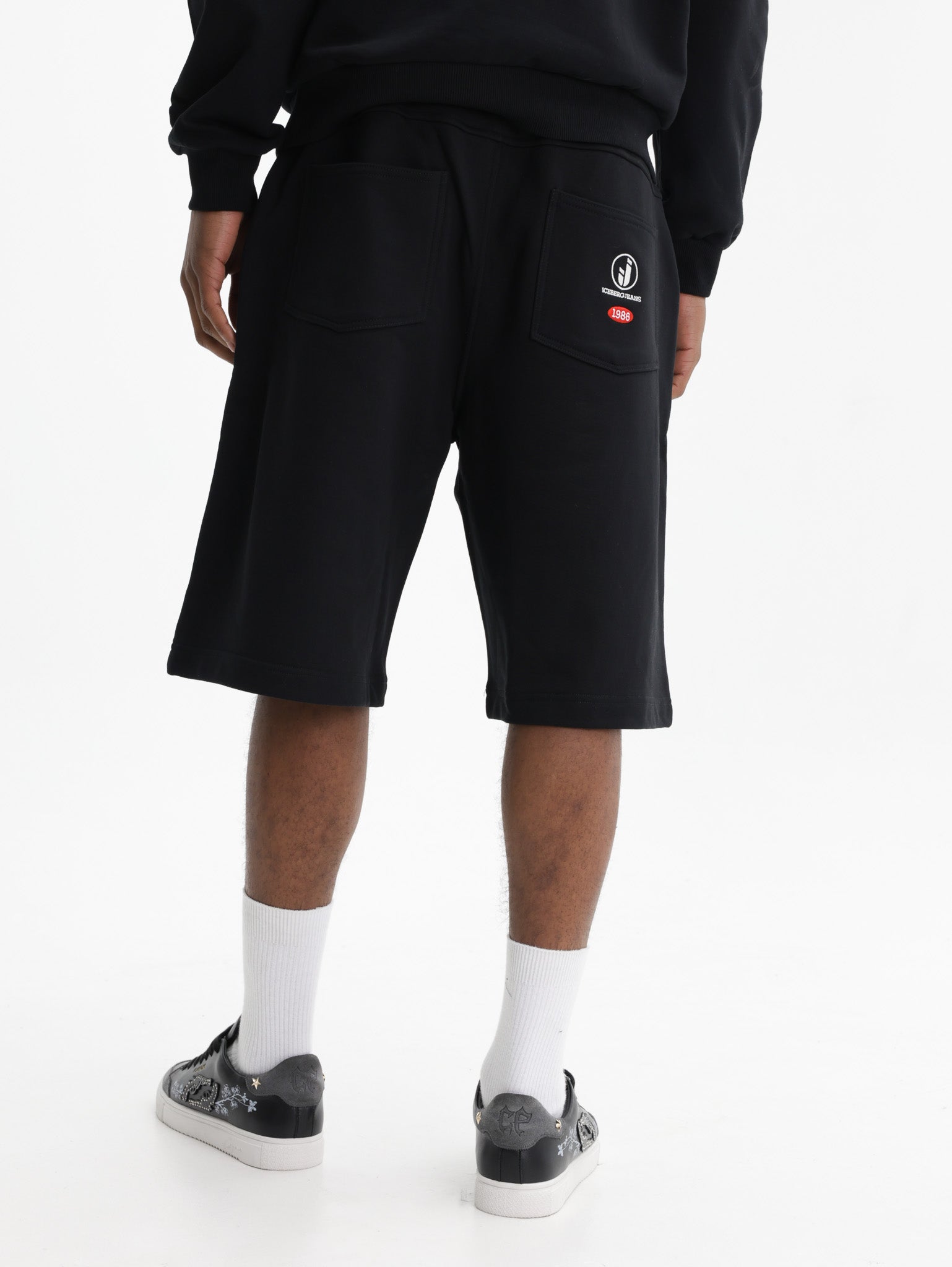 Iceberg Jeans Shorts Sweats Drawstring Black