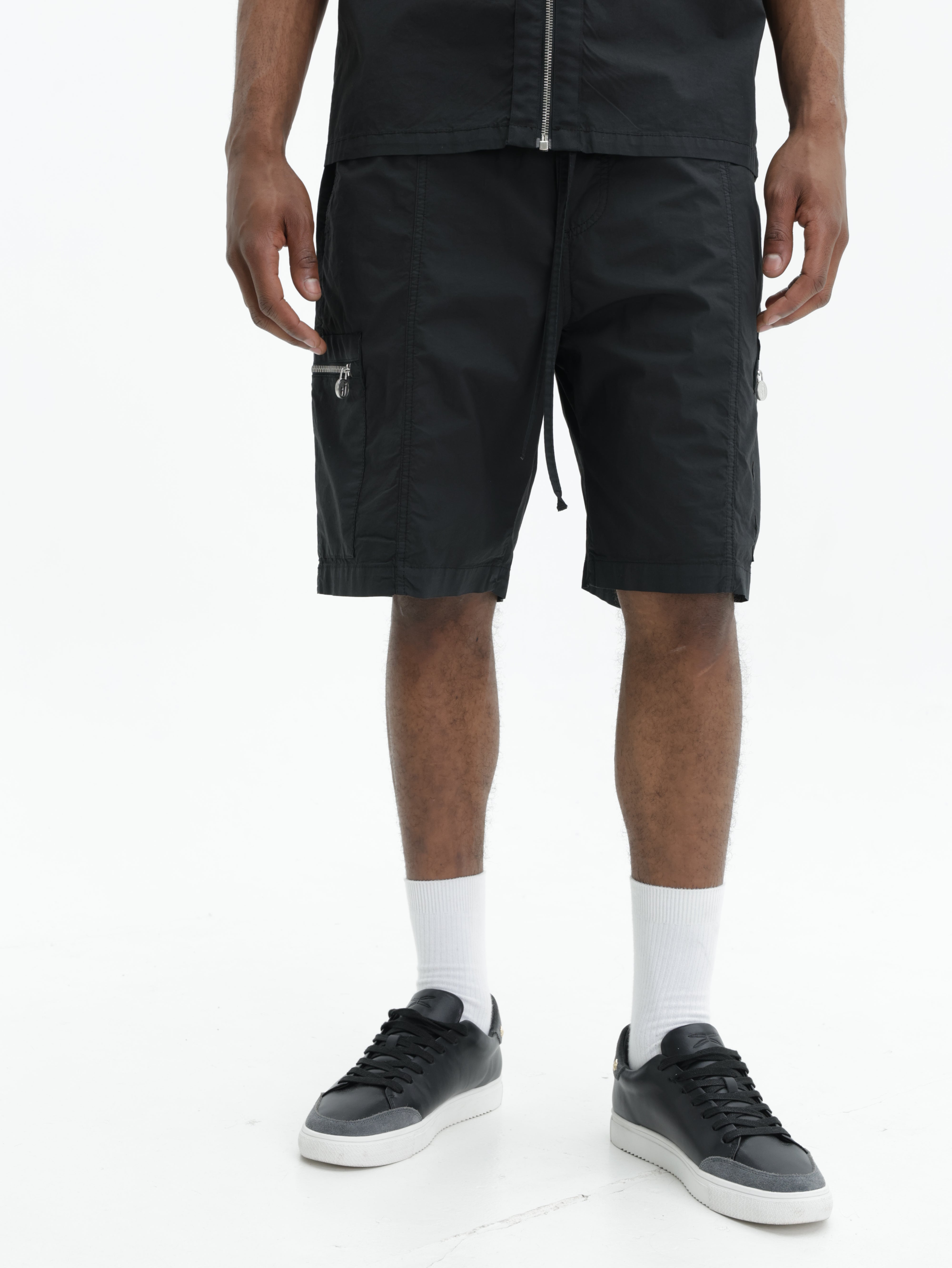 Iceberg Jeans Shorts Zip Pockets Black