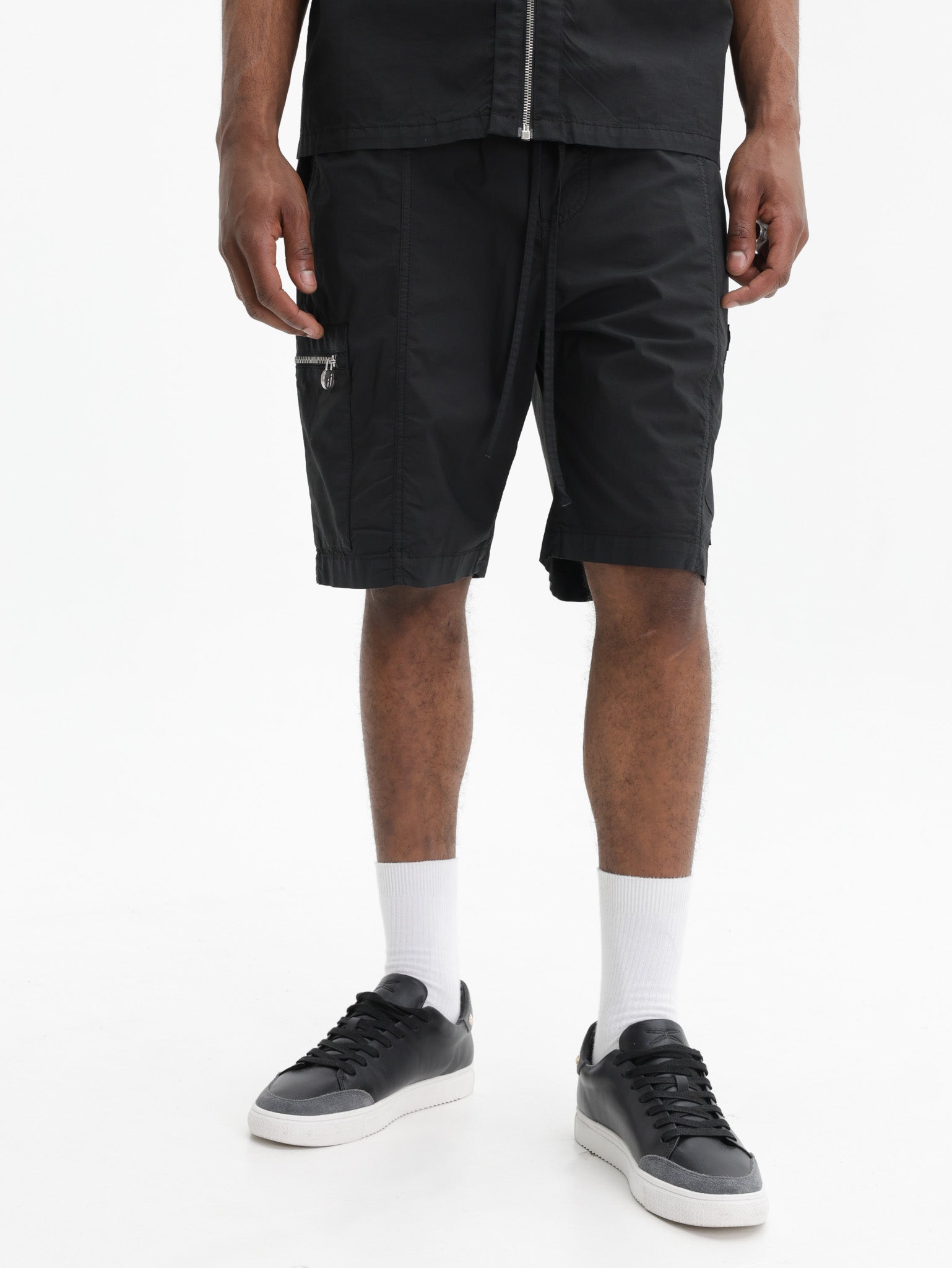 Iceberg Jeans Shorts Zip Pockets Black