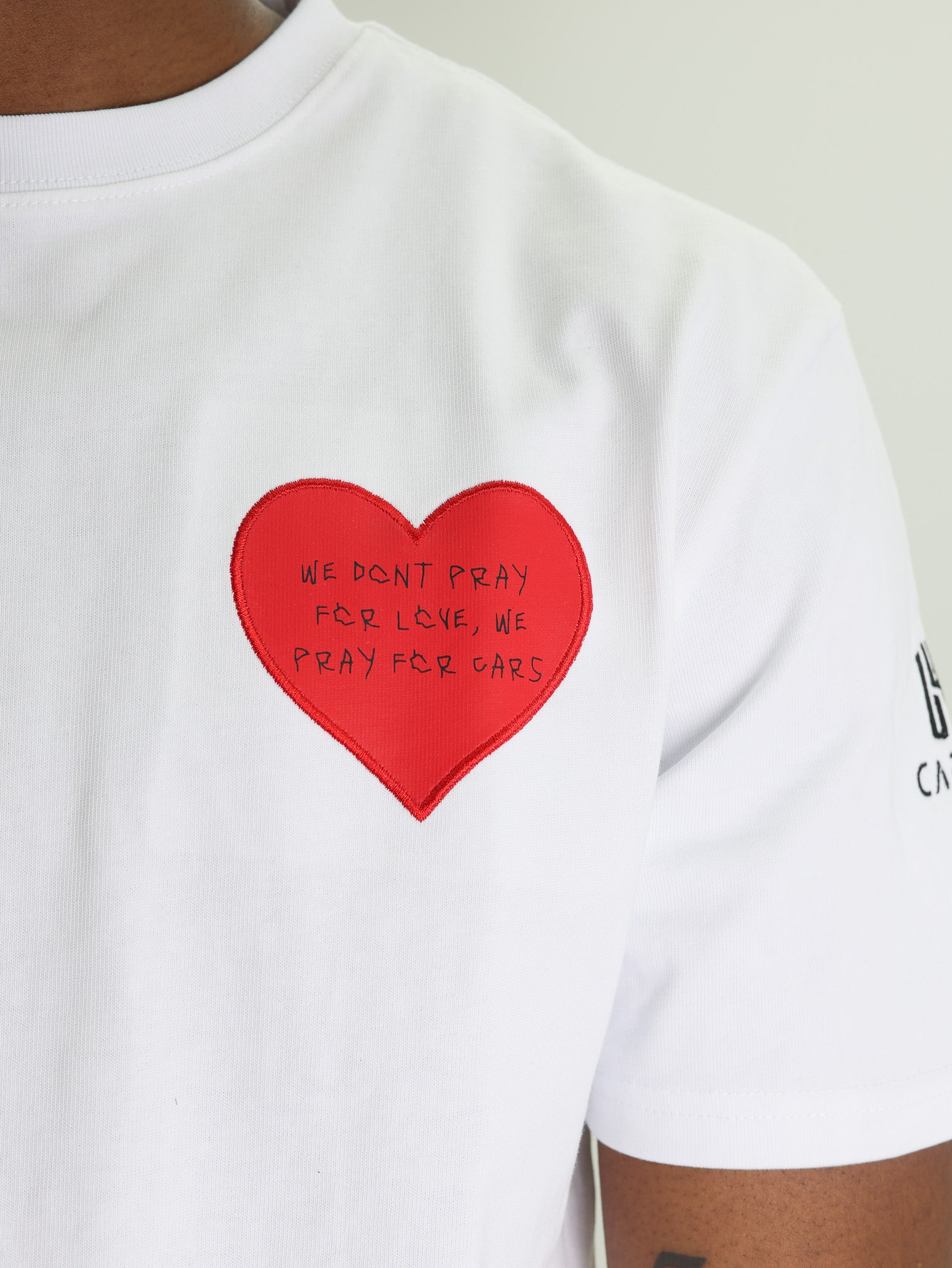 Capone Crew Heart Slogan White