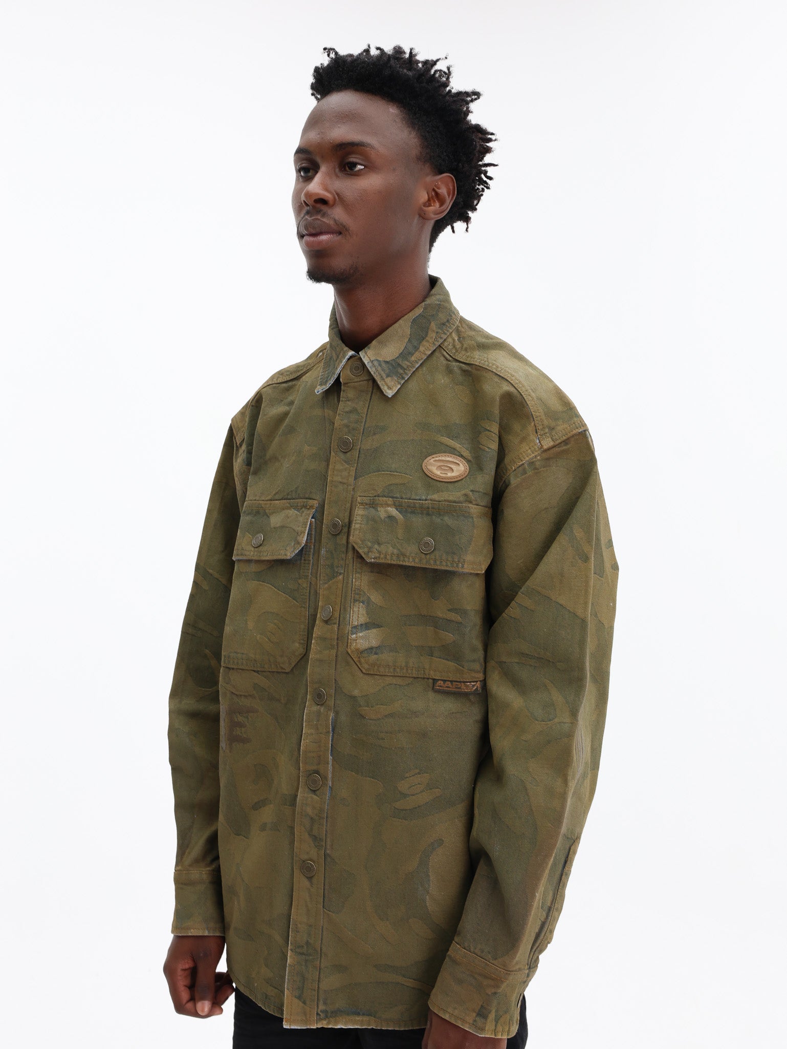 Aape Shirt Main Allover Print Blue-Brown