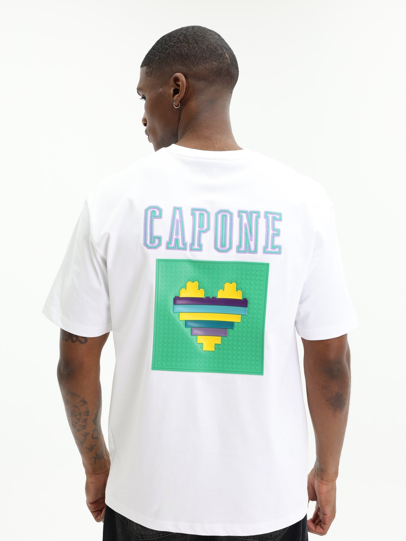 Capone T-Shirt Logo White-Aqua-Lilac