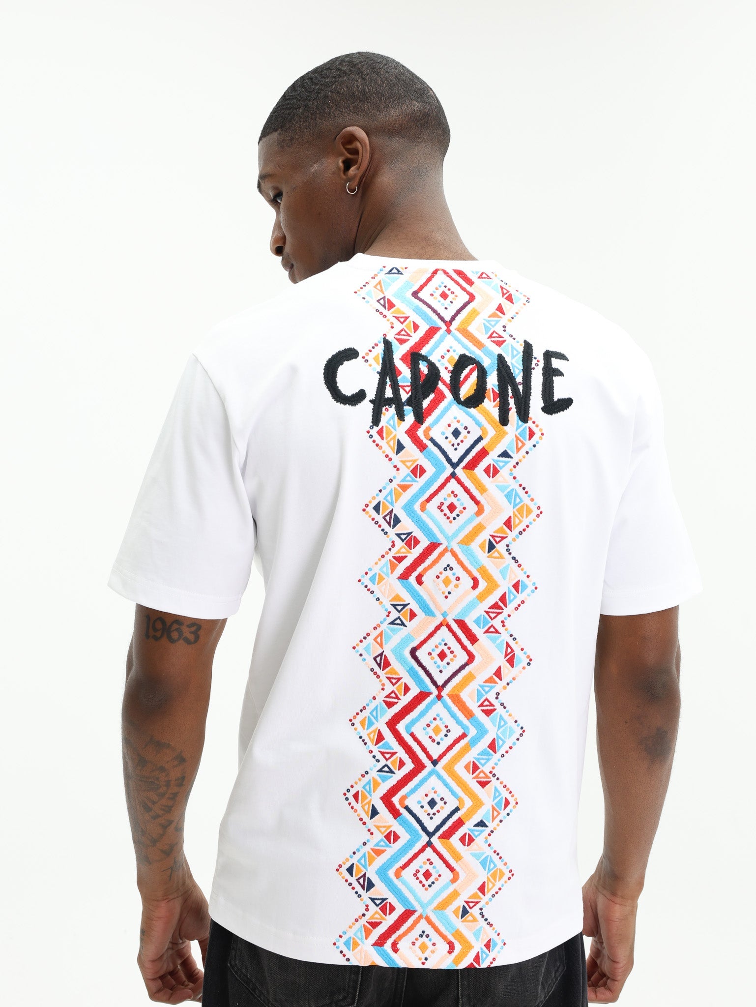 Capone T-Shirt Corner Logo White-Black