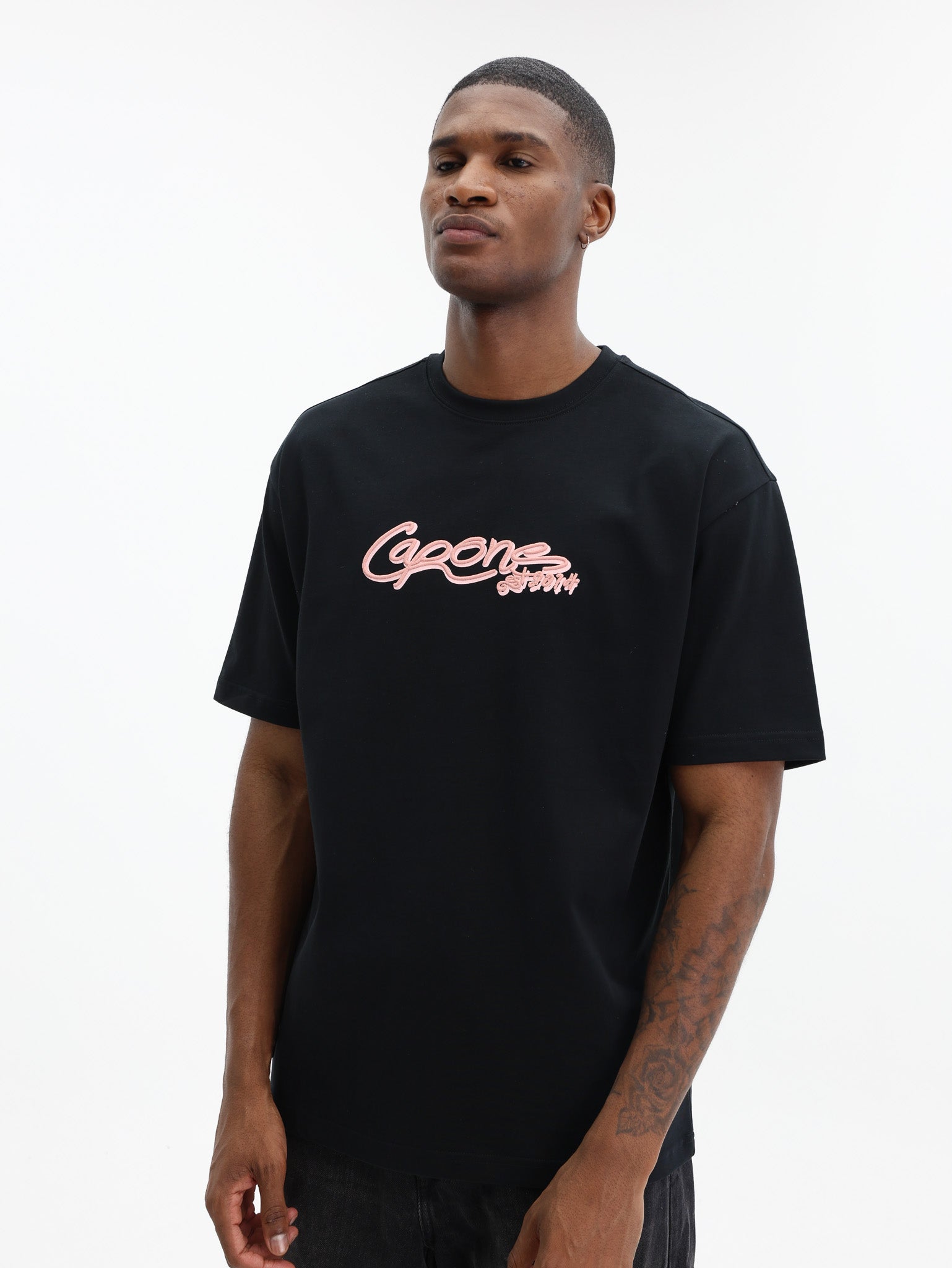 Capone T-Shirt Logo Black-Pink
