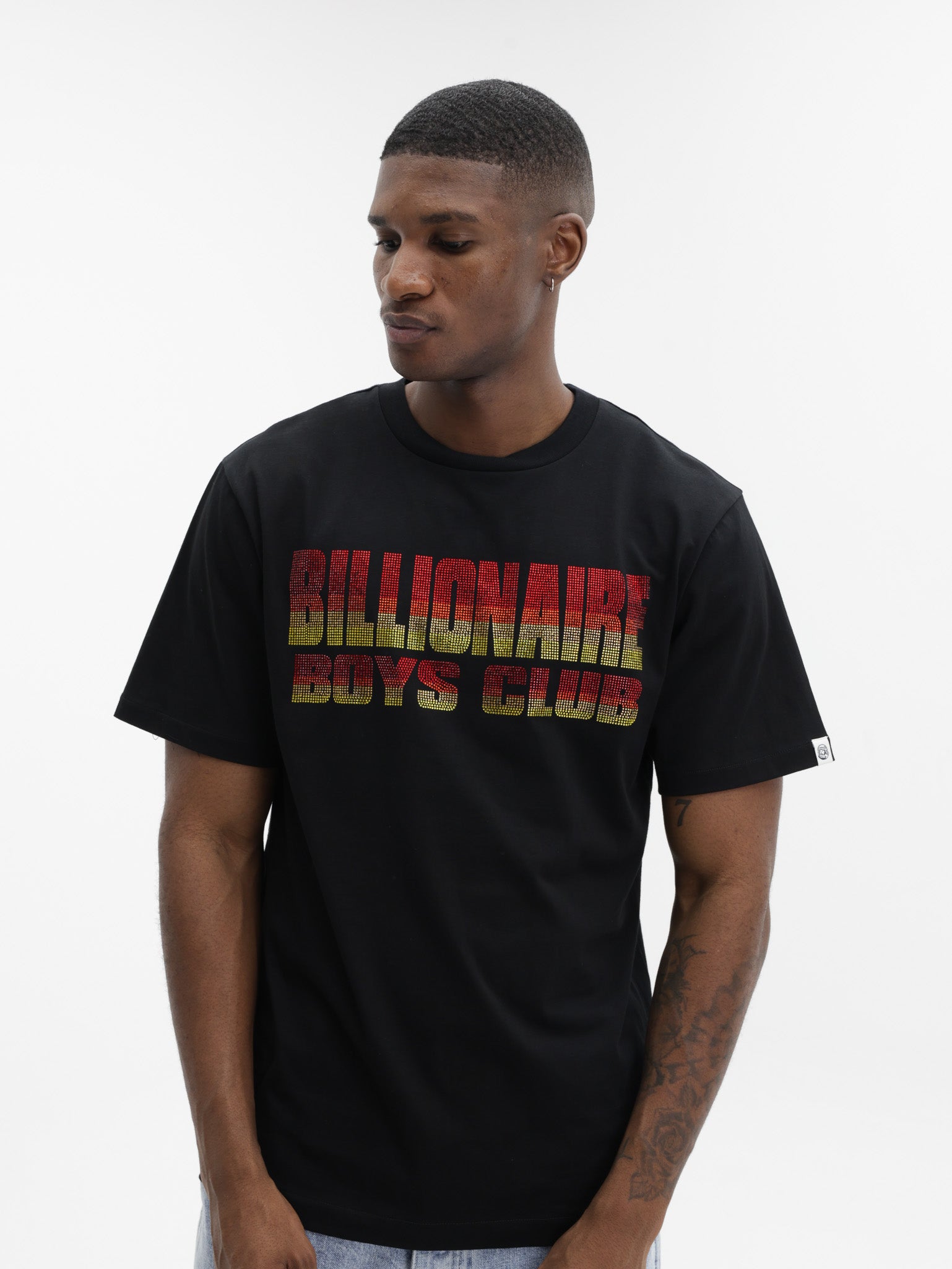 Billionaire Boys Club T-Shirt Straight Logo Gradient Diamonte Black