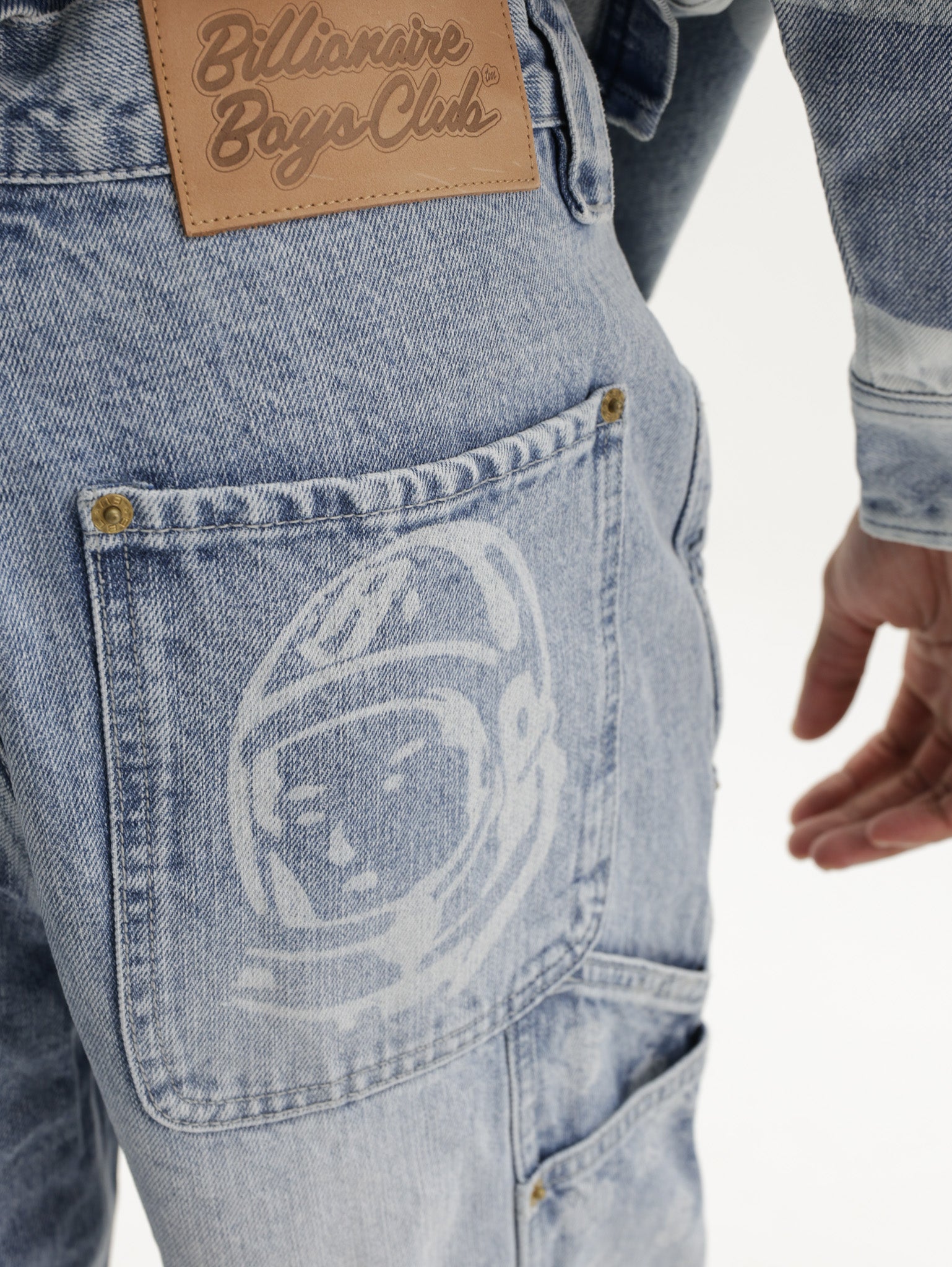 Billionaire Boys Club Denim Shorts Diamonds & Dollars Carpenter Light Wash Blue