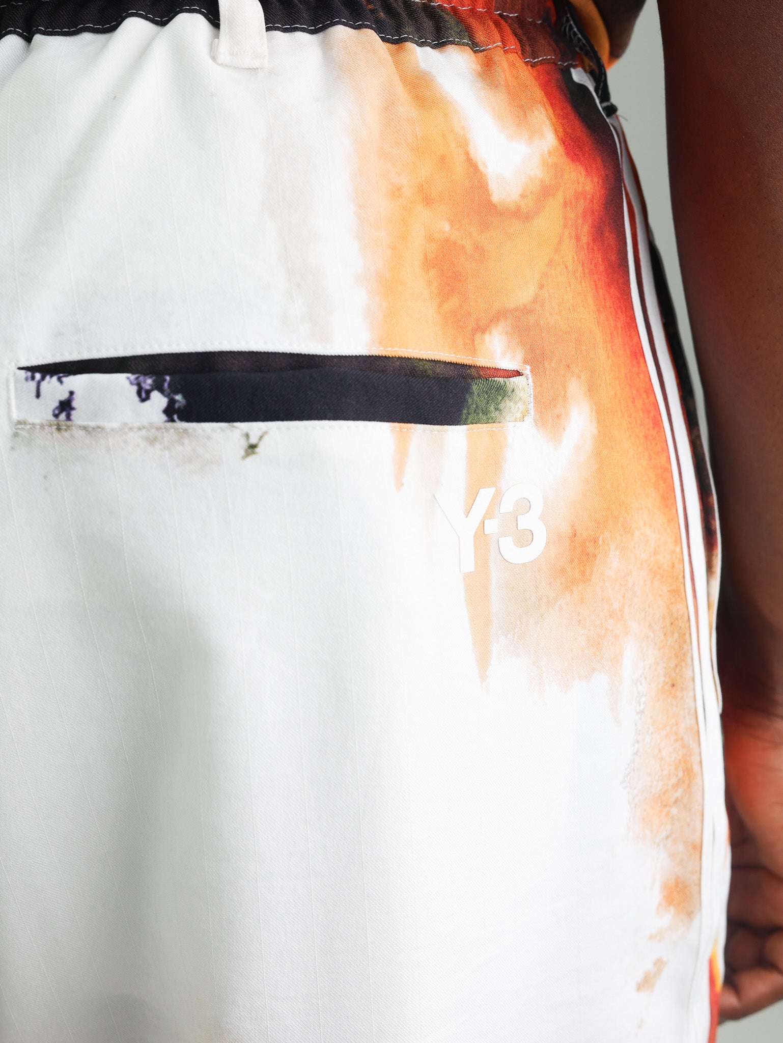 Y-3 Track Pants Allover Print Cream White