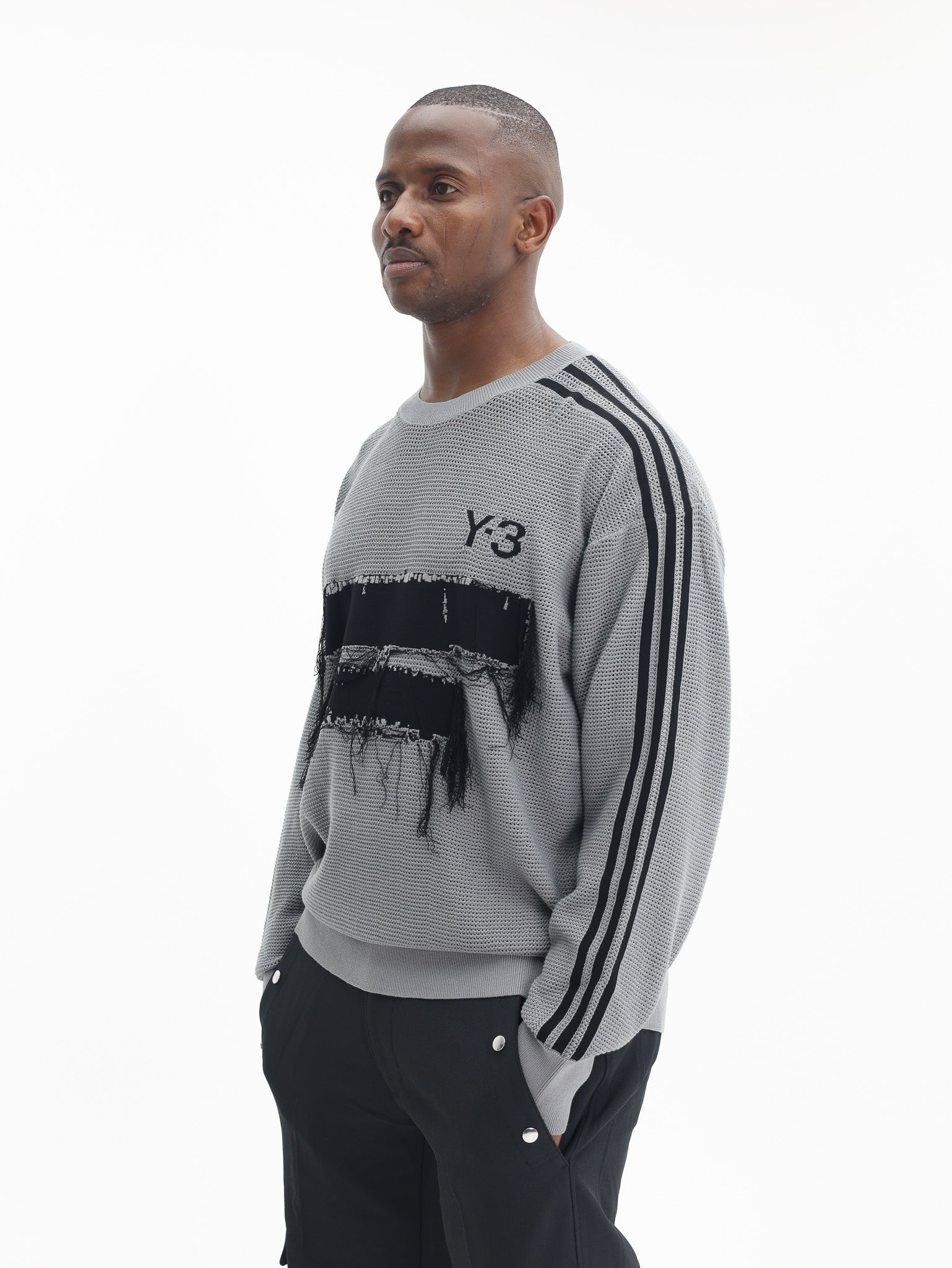 Y-3 Sweater Graphic Knit Grey