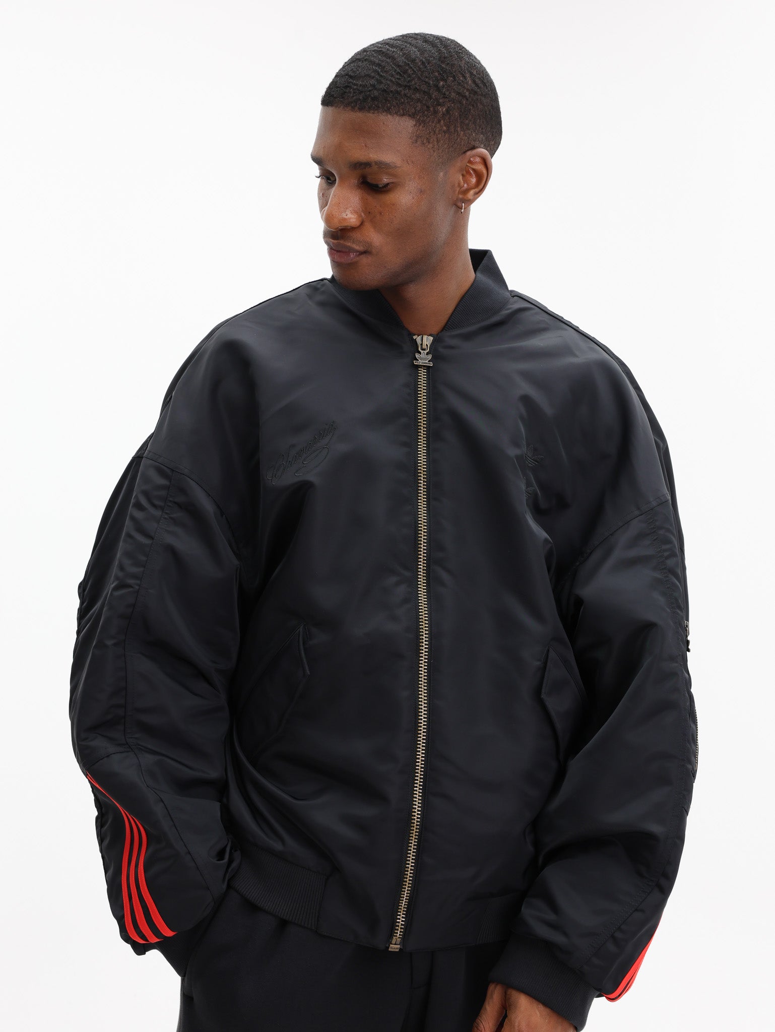 Adidas Jacket Wc Satin Bomber Black