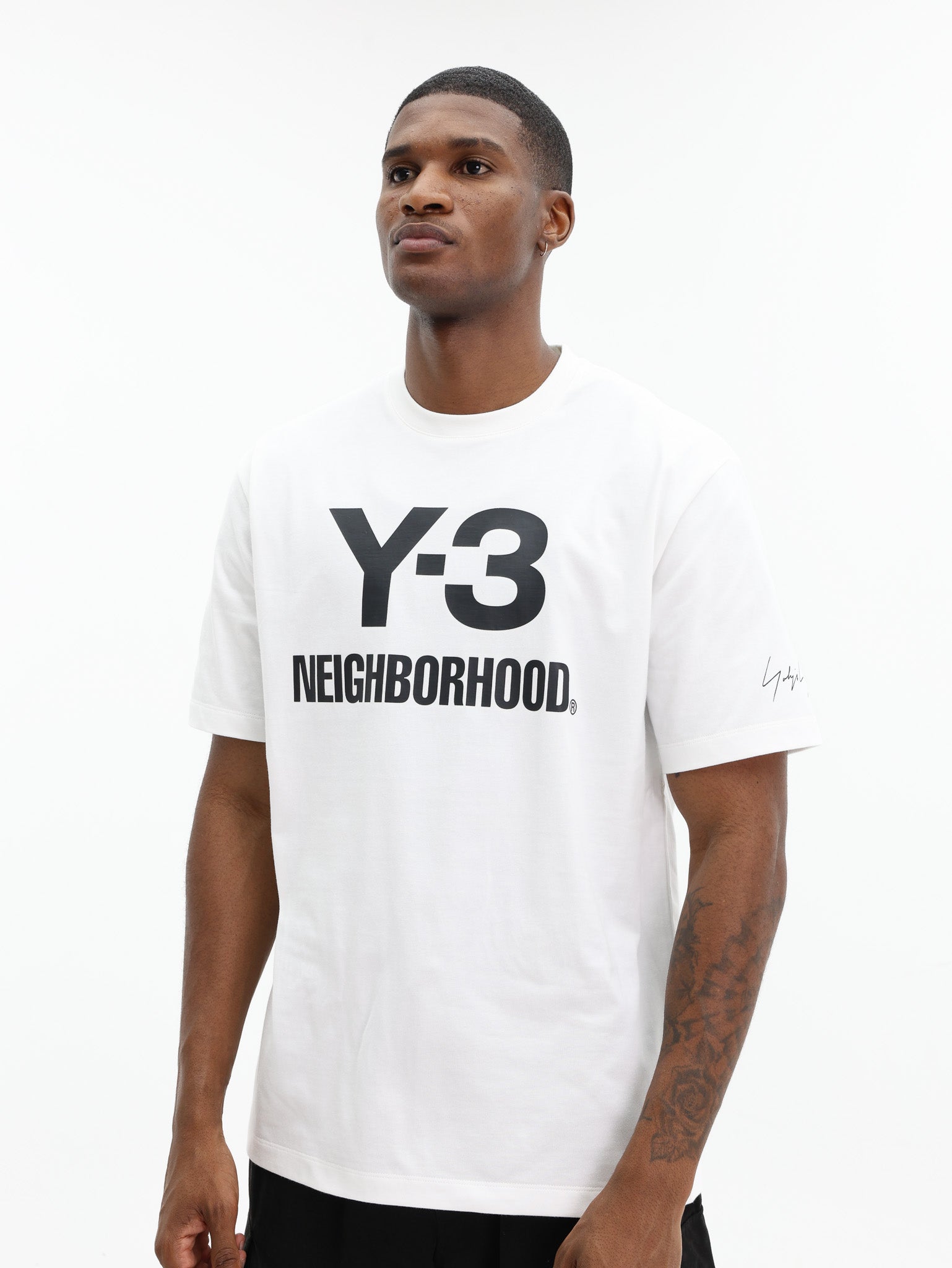 Y-3 T-Shirt Nbhd Logo White