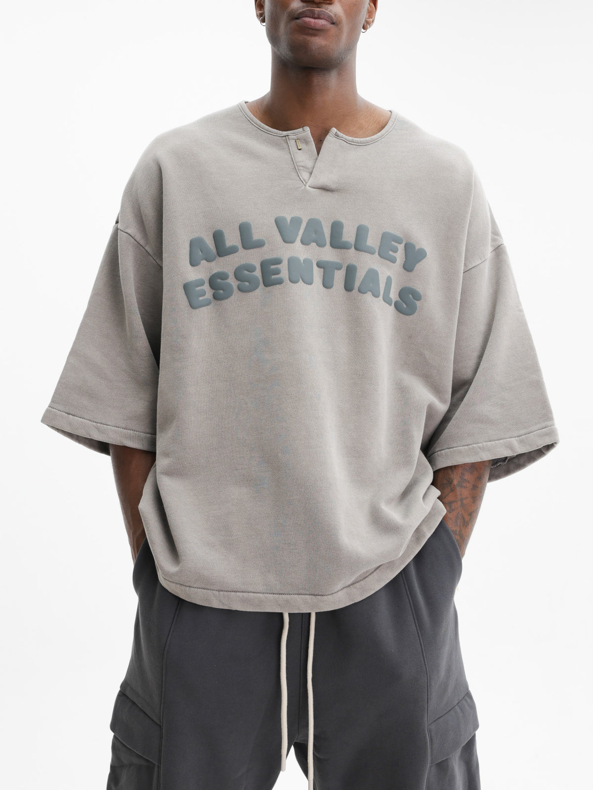 Fear Of God Sweaters 3/4 Henley Washed Seal