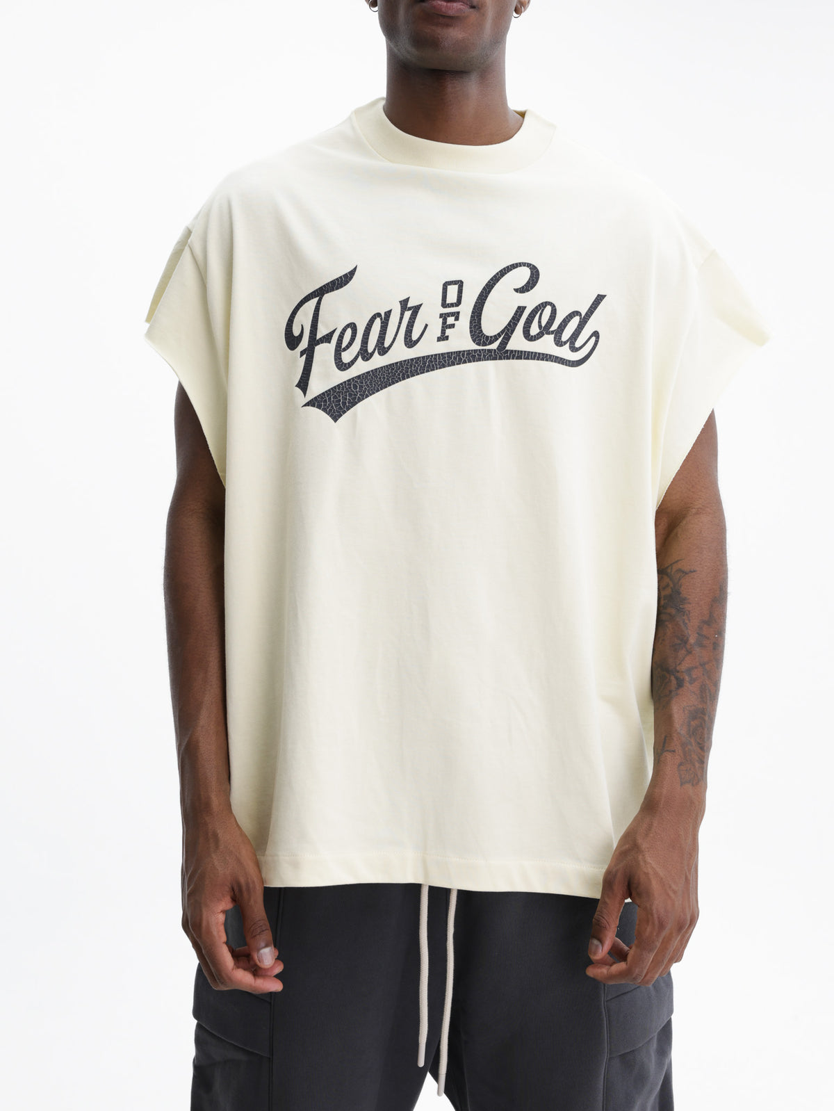 Fear Of God T-Shirt Cut Off 90'S Chalk