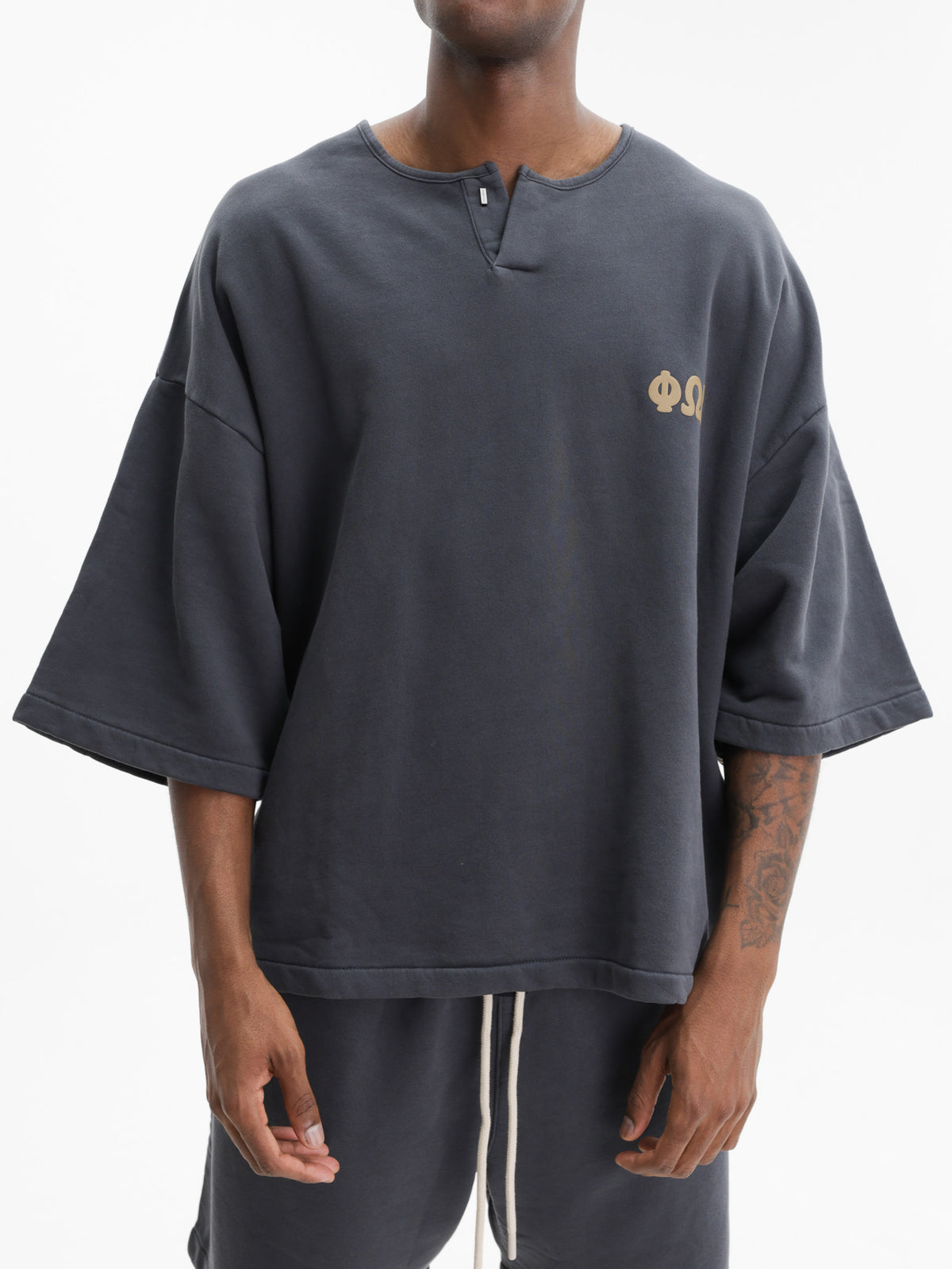 Fear Of God Sweaters 3/4 Henley Washed Iron