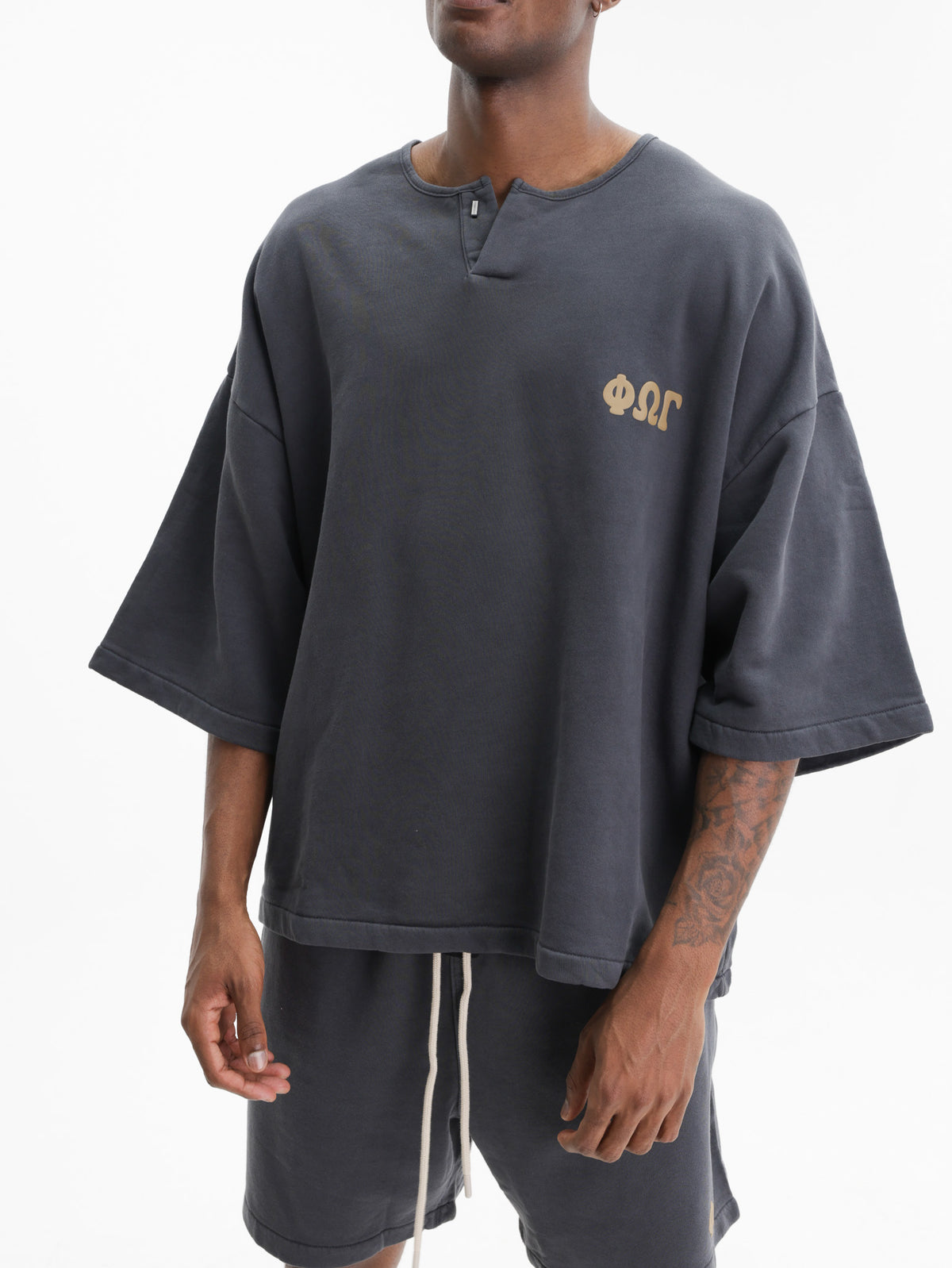 Fear Of God Sweaters 3/4 Henley Washed Iron