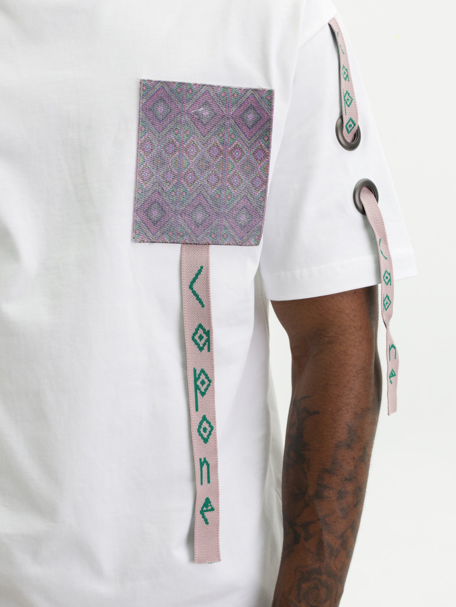 Capone T-Shirt Multi Printed Pocket White