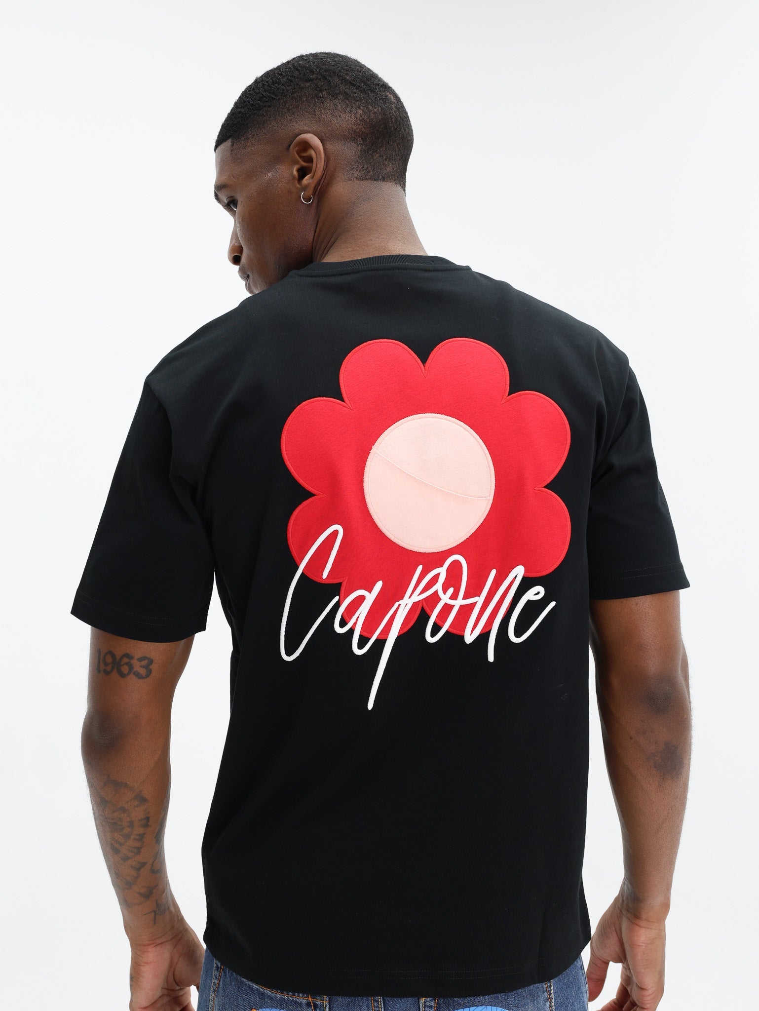Capone T-Shirt Flower Logo Black