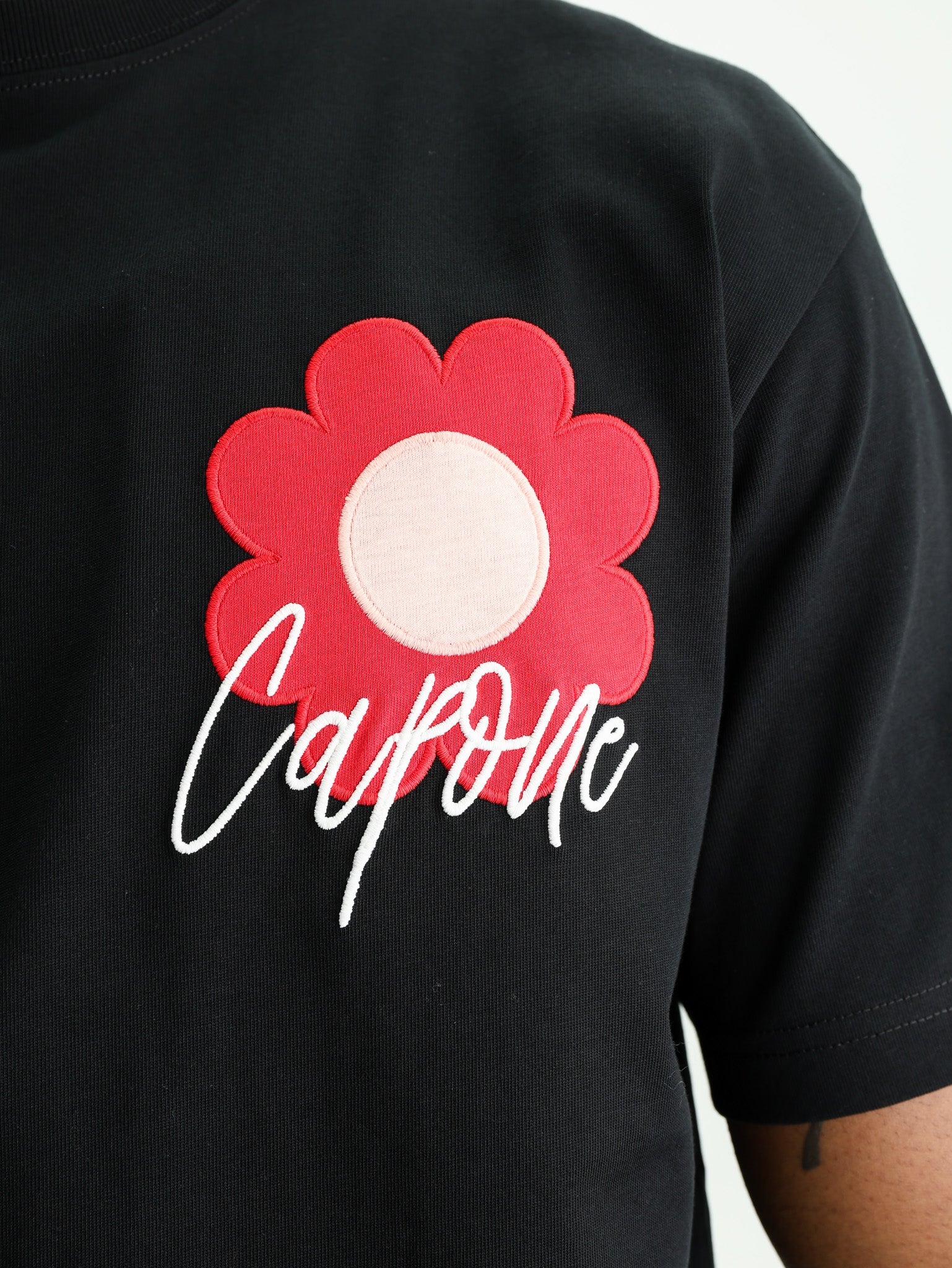 Capone T-Shirt Flower Logo Black