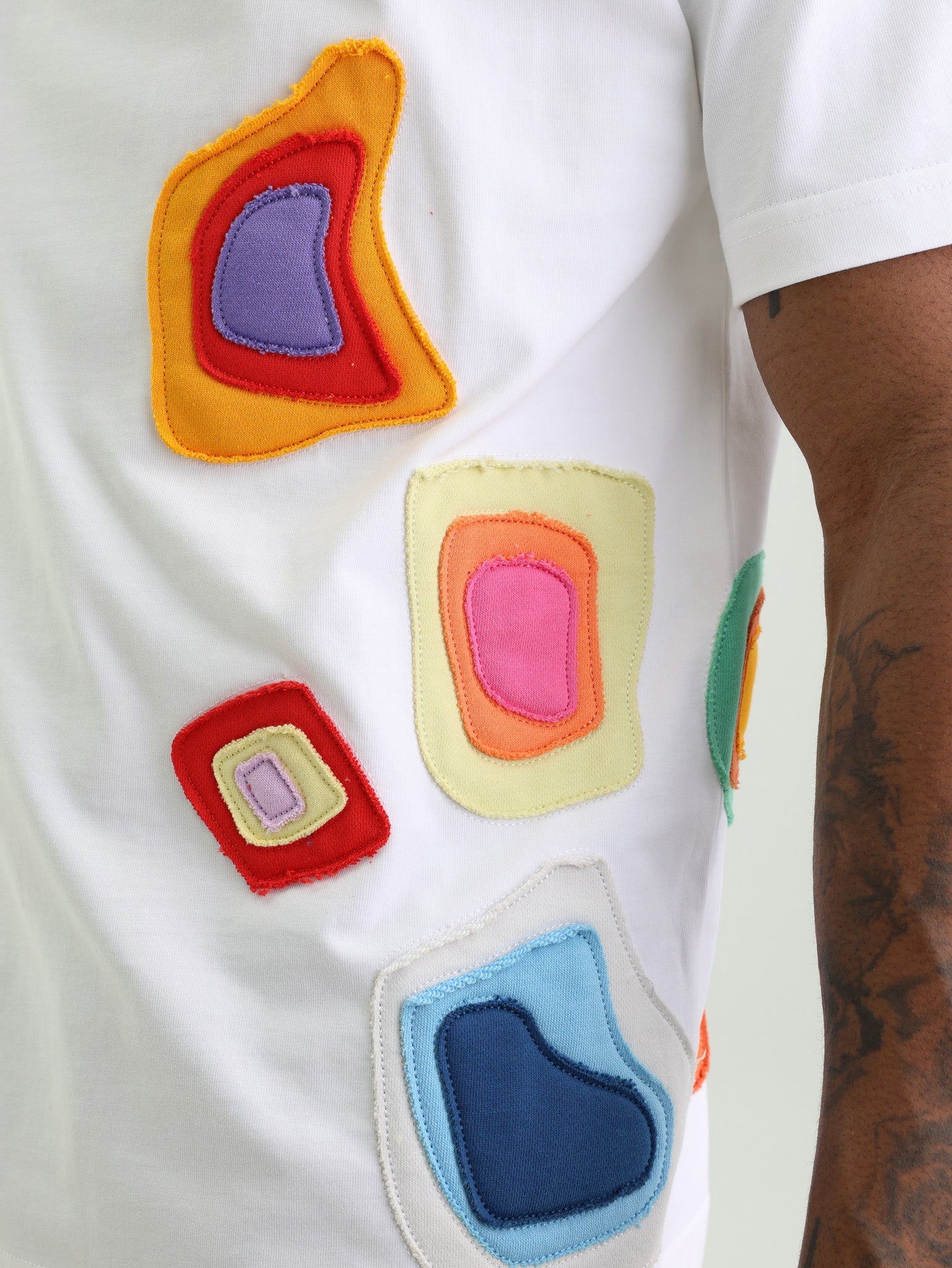 Capone T-Shirt Patches Logo White-Multi