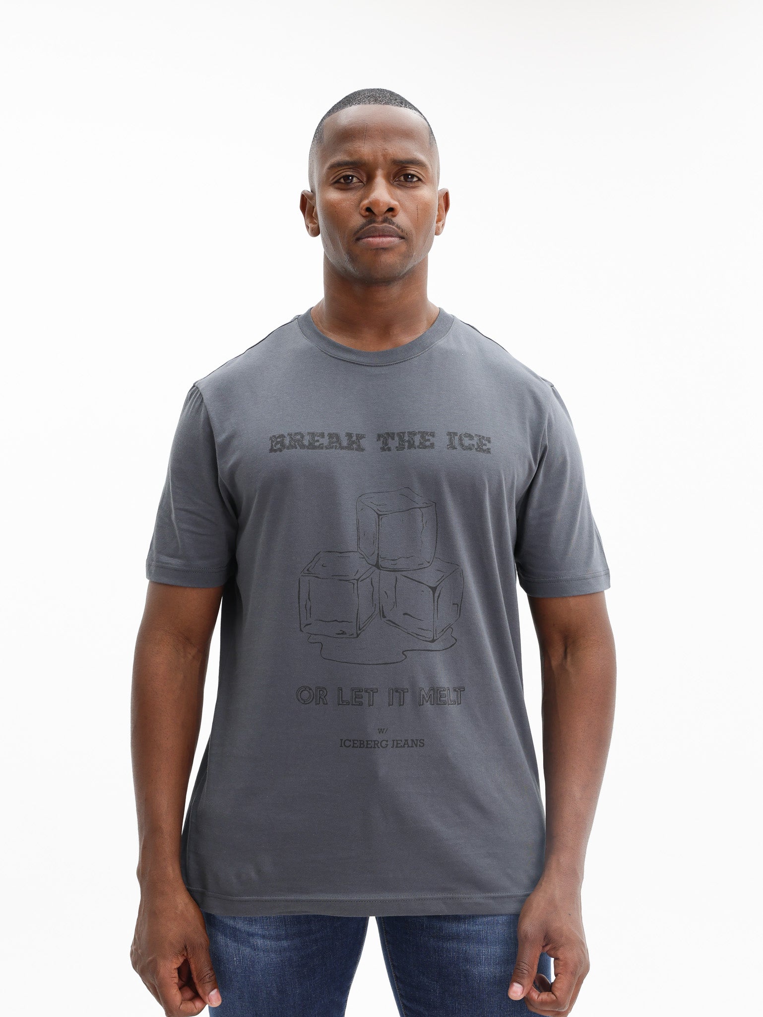 Iceberg T-Shirt Teddy Bear Print Grey