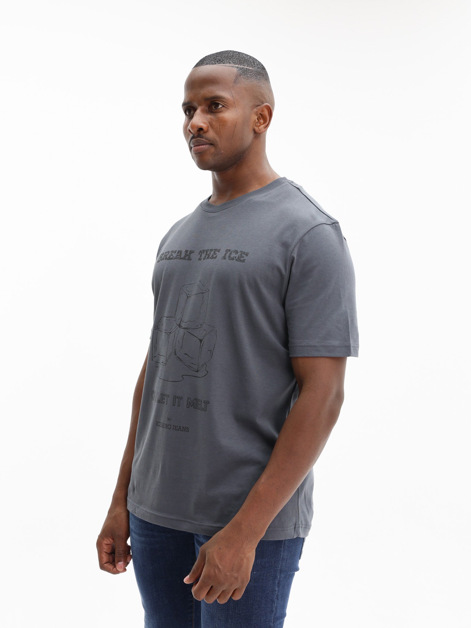 Iceberg T-Shirt Teddy Bear Print Grey