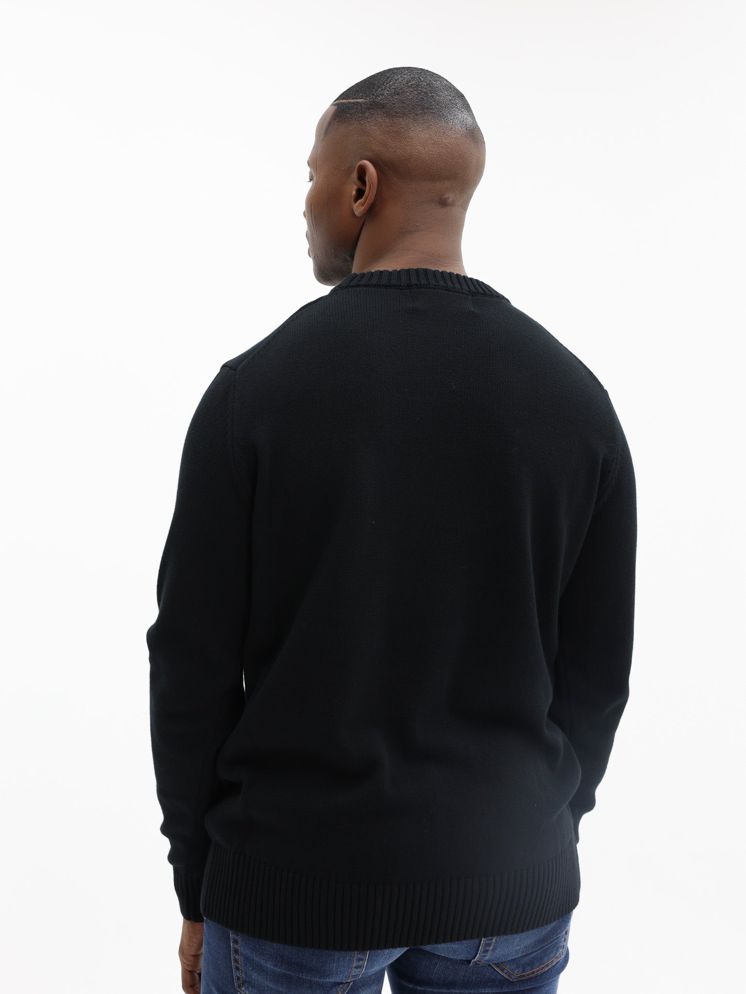 Iceberg Sweater Regular Fit Embroidered Denim Pocket Black