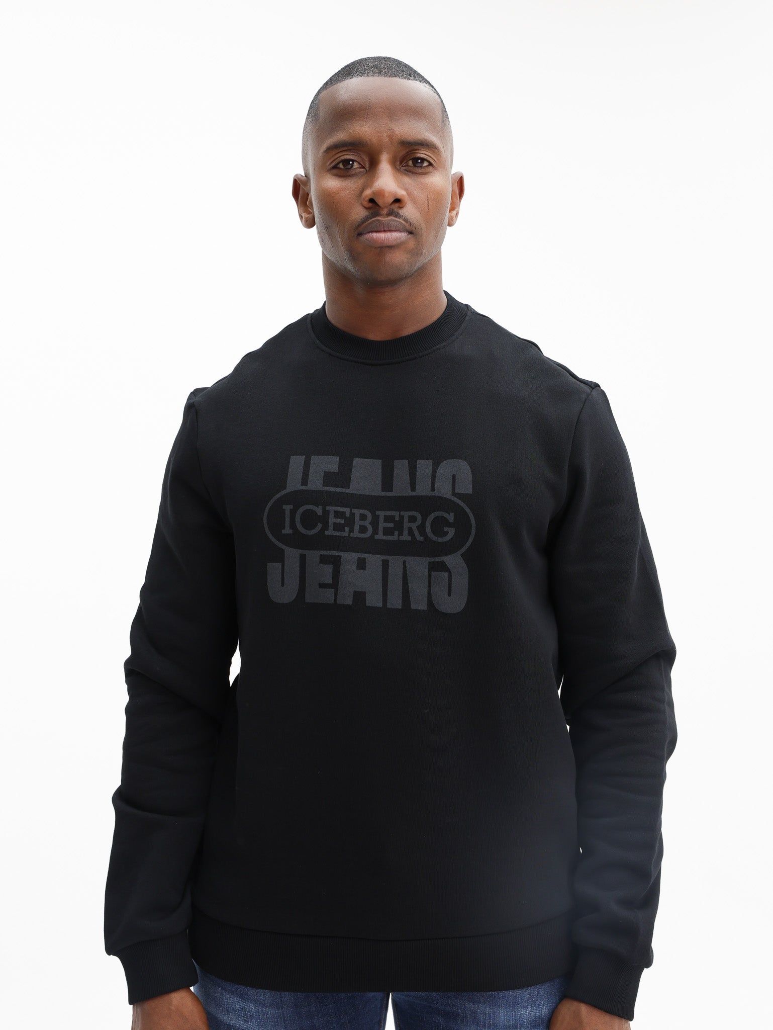 Iceberg Sweater Brushed Fleece Black