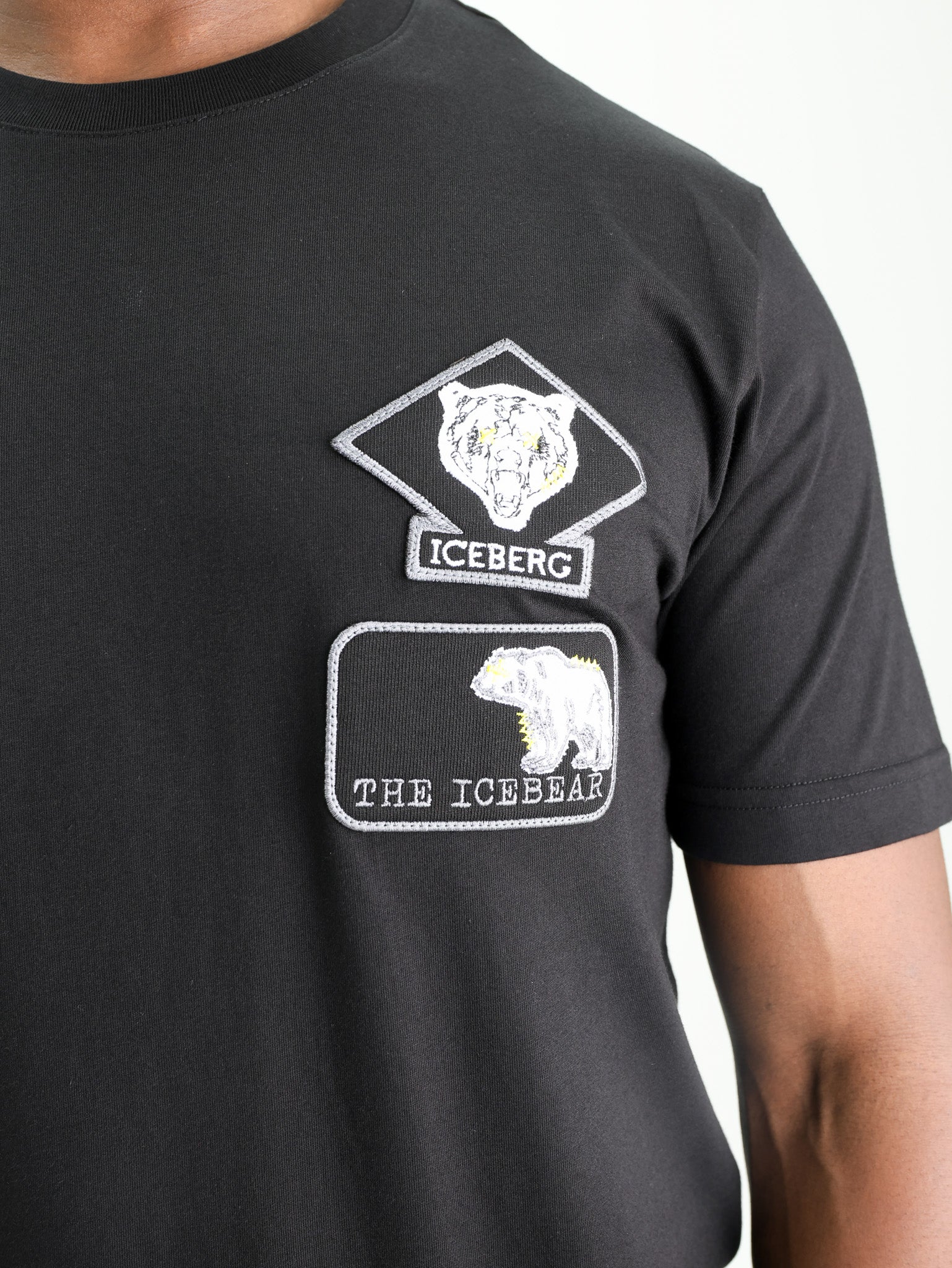 Iceberg T-Shirt Bear Patch Logo Black