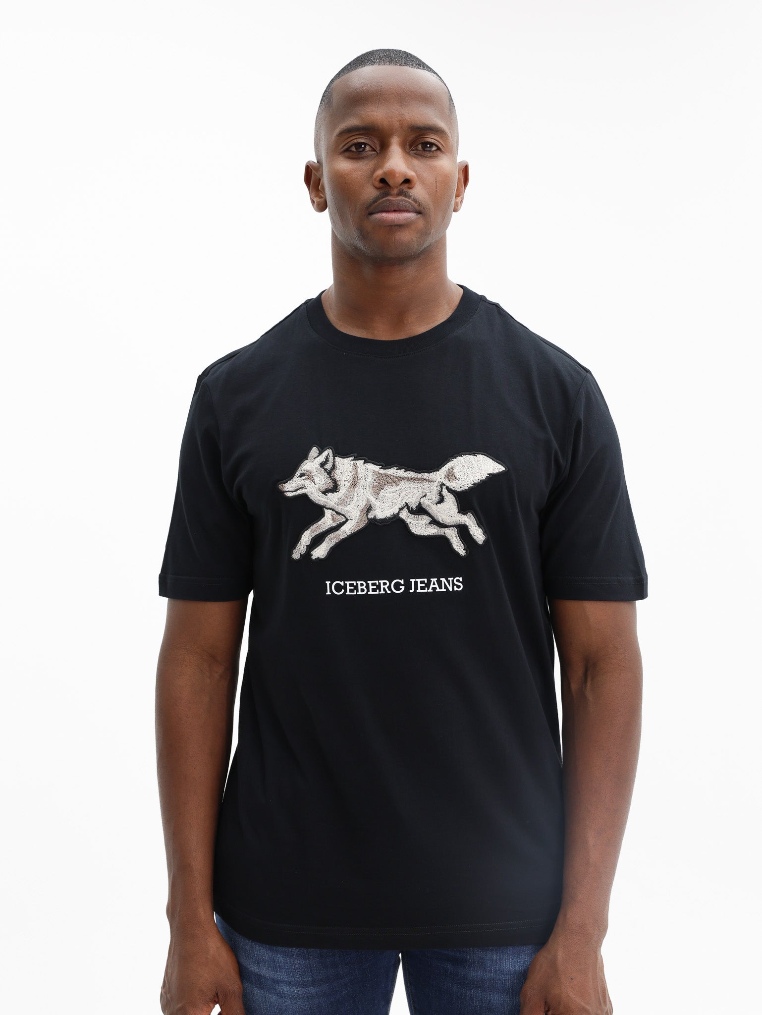 Iceberg T-Shirt Wolf Graphic Black
