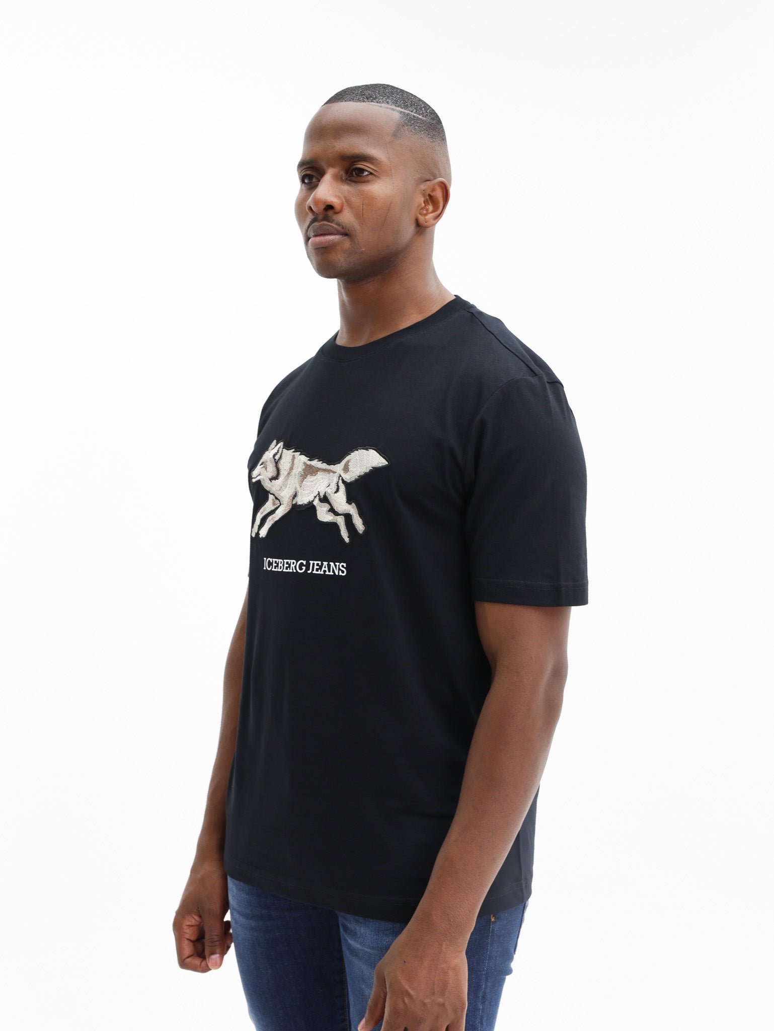 Iceberg T-Shirt Wolf Graphic Black