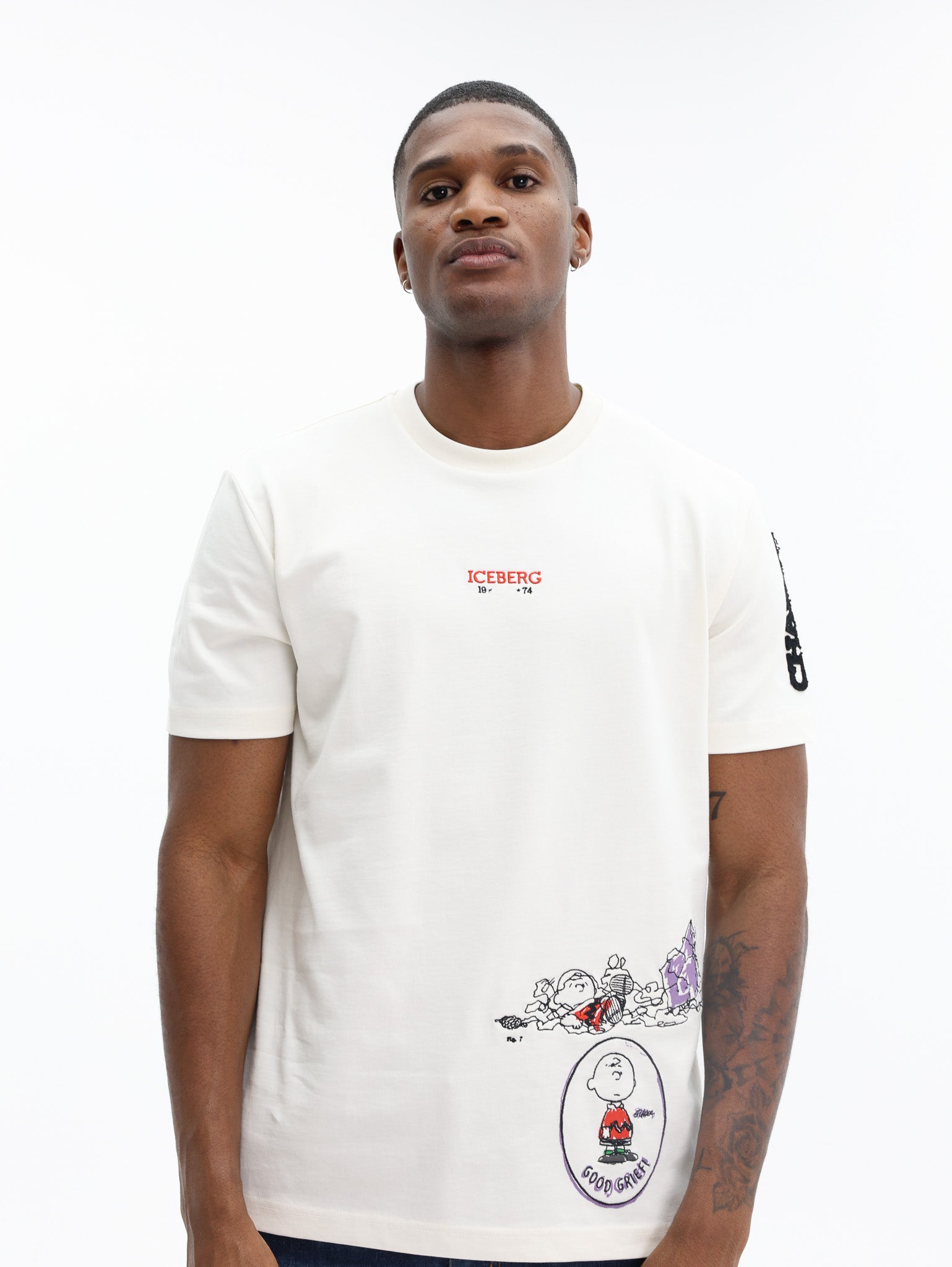 Iceberg T-Shirt Mixed Peanuts Print Vanilla