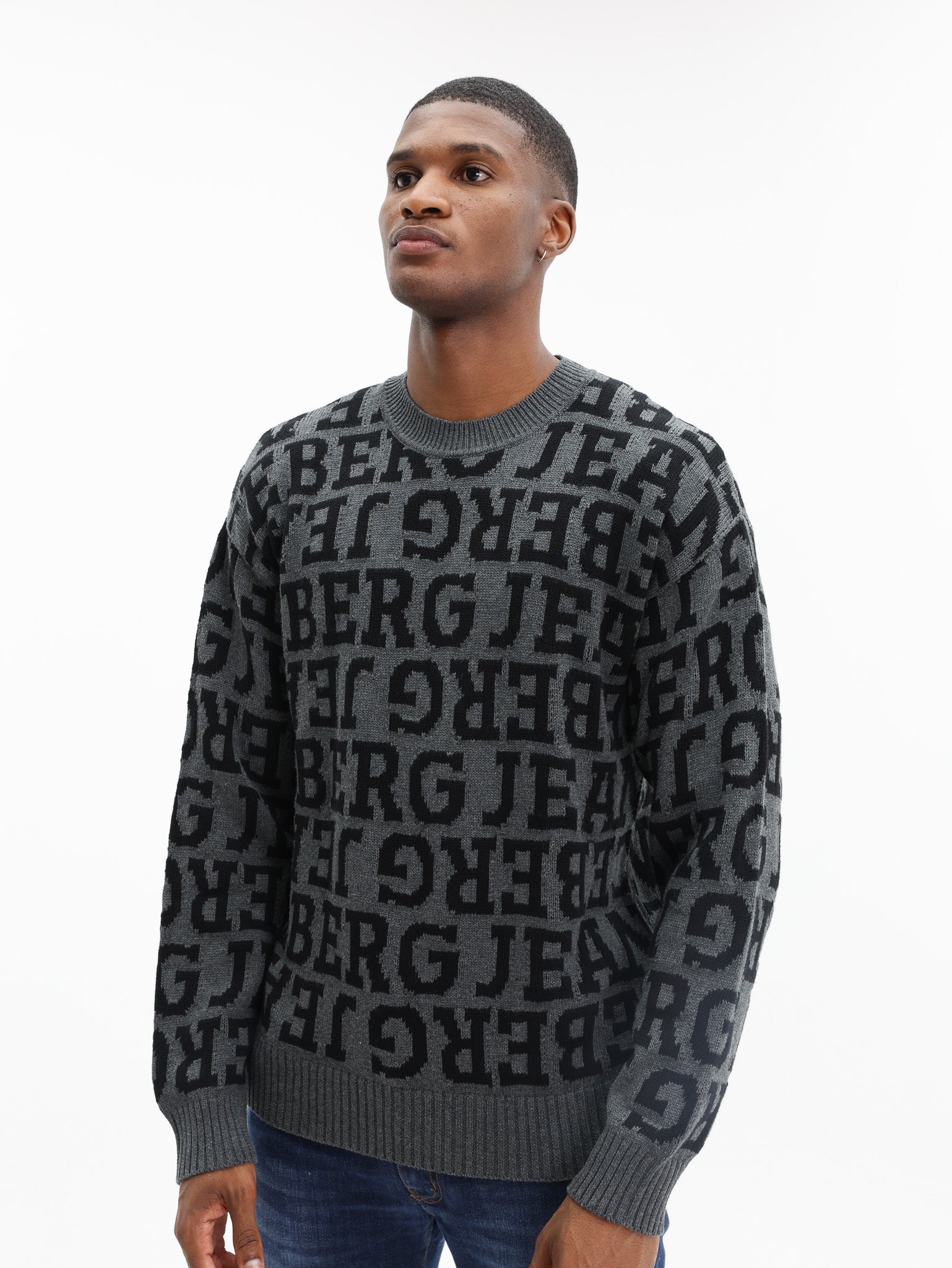 Iceberg Sweater Regular Fit Logo Inlay Grey