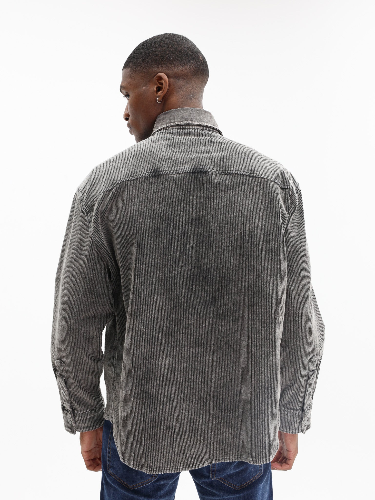 Iceberg Shirt Corduroy Embro Logo Grey