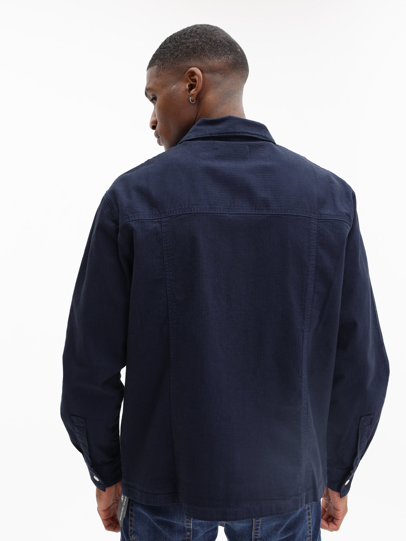 Iceberg Woven Denim Long Sleeve Shirt Blue