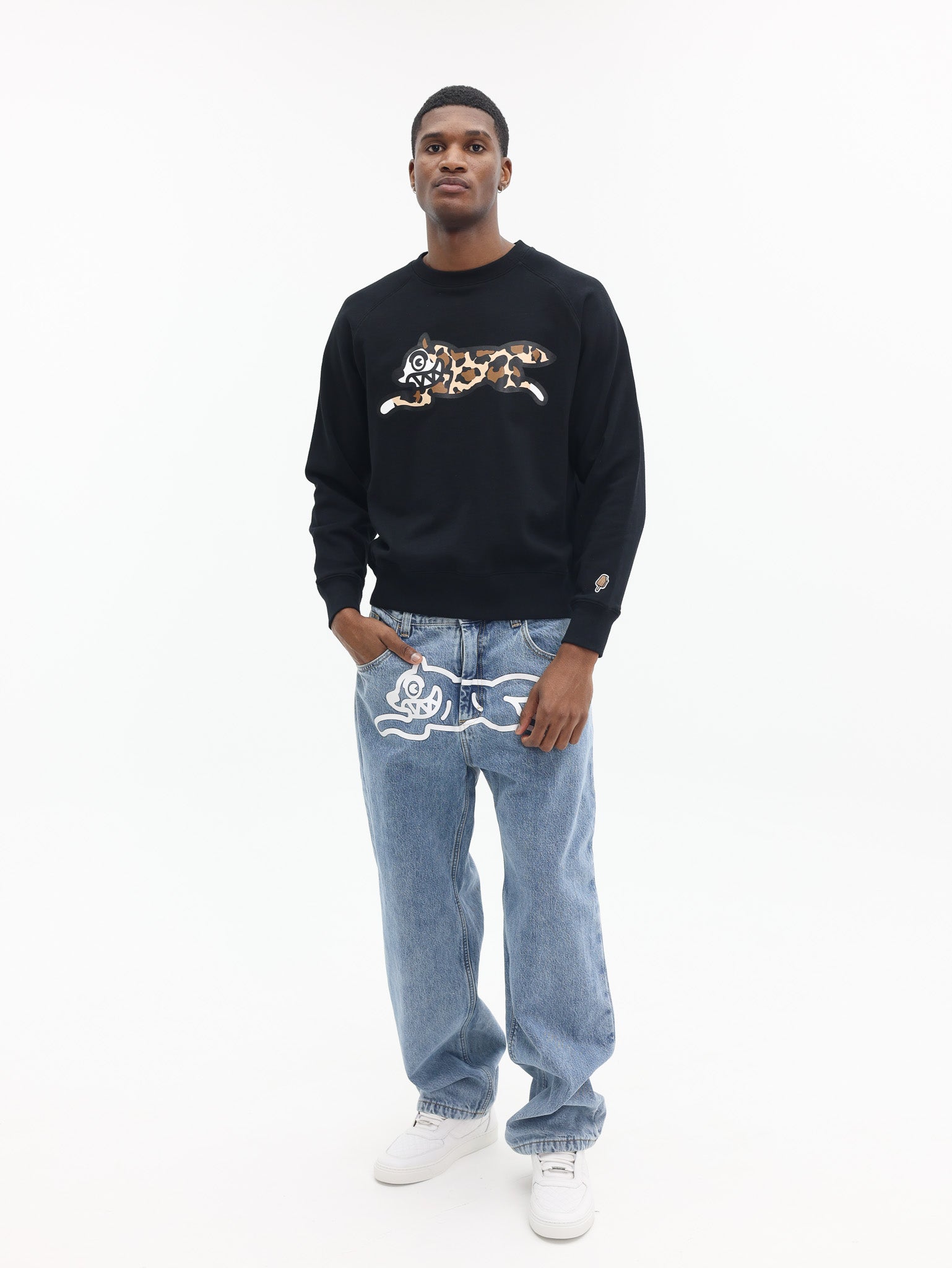 Ice Cream Jeans Running Dog Blue