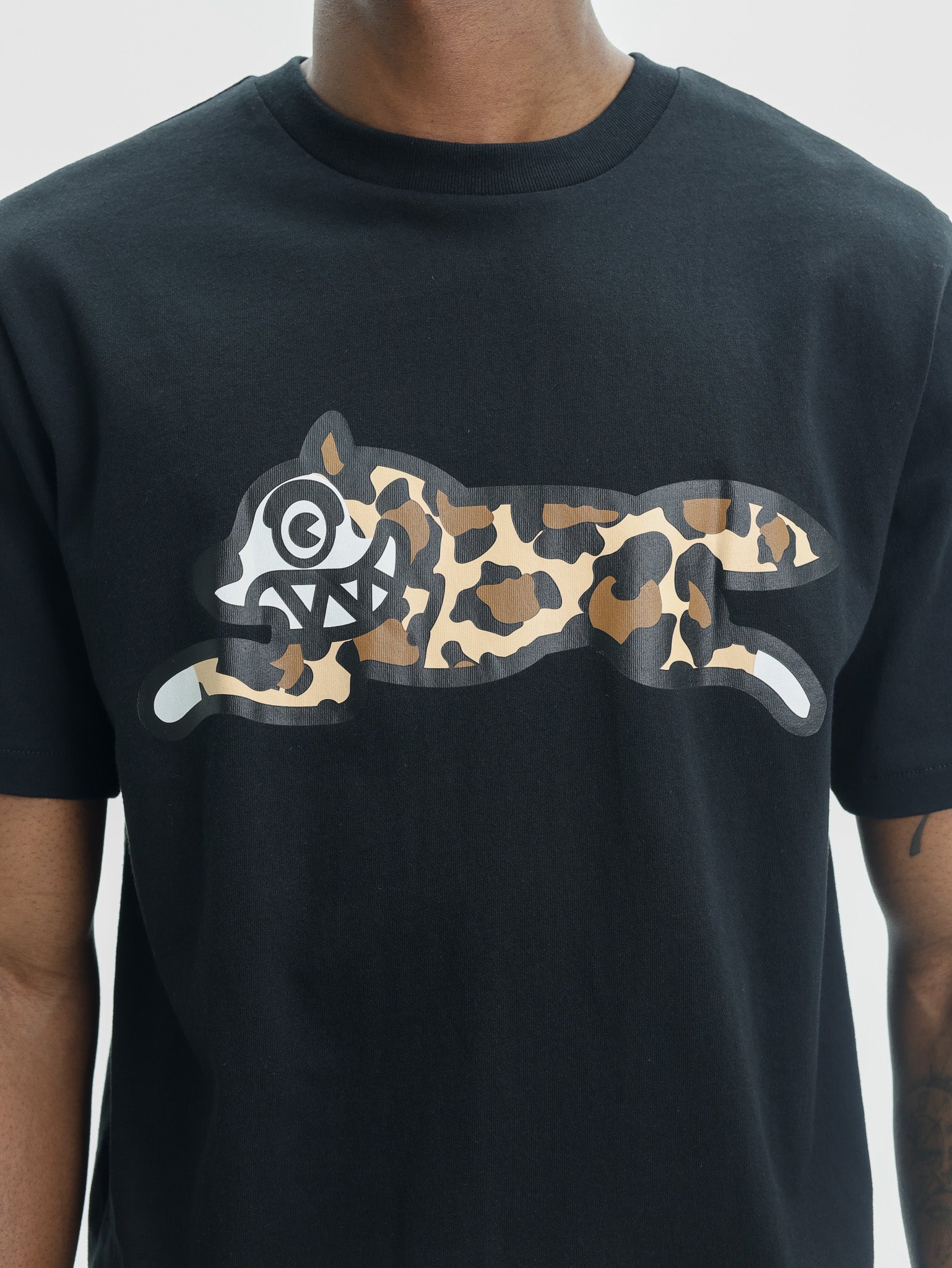 Ice Cream T-Shirt Running Dog Black