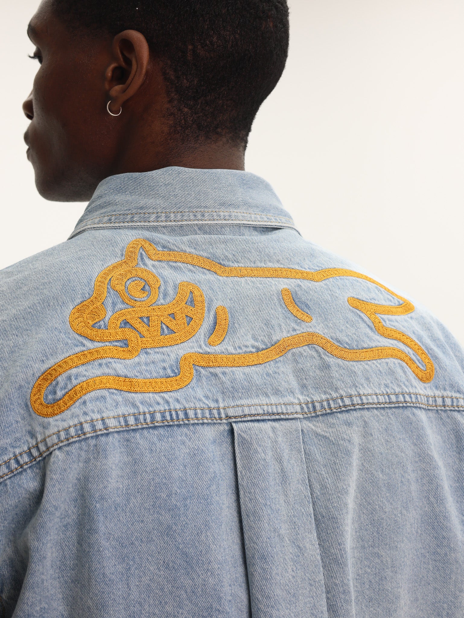 Ice Cream Denim Jacket Chain Stitch Blue