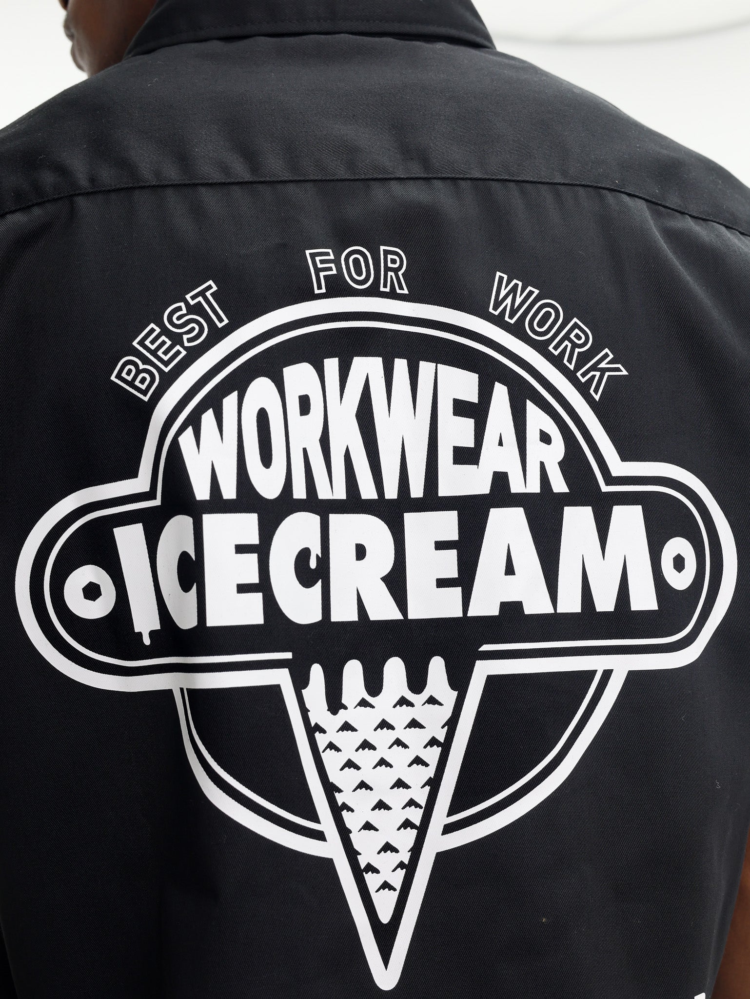 Ice Cream Shirt Quarter Zip Work Black