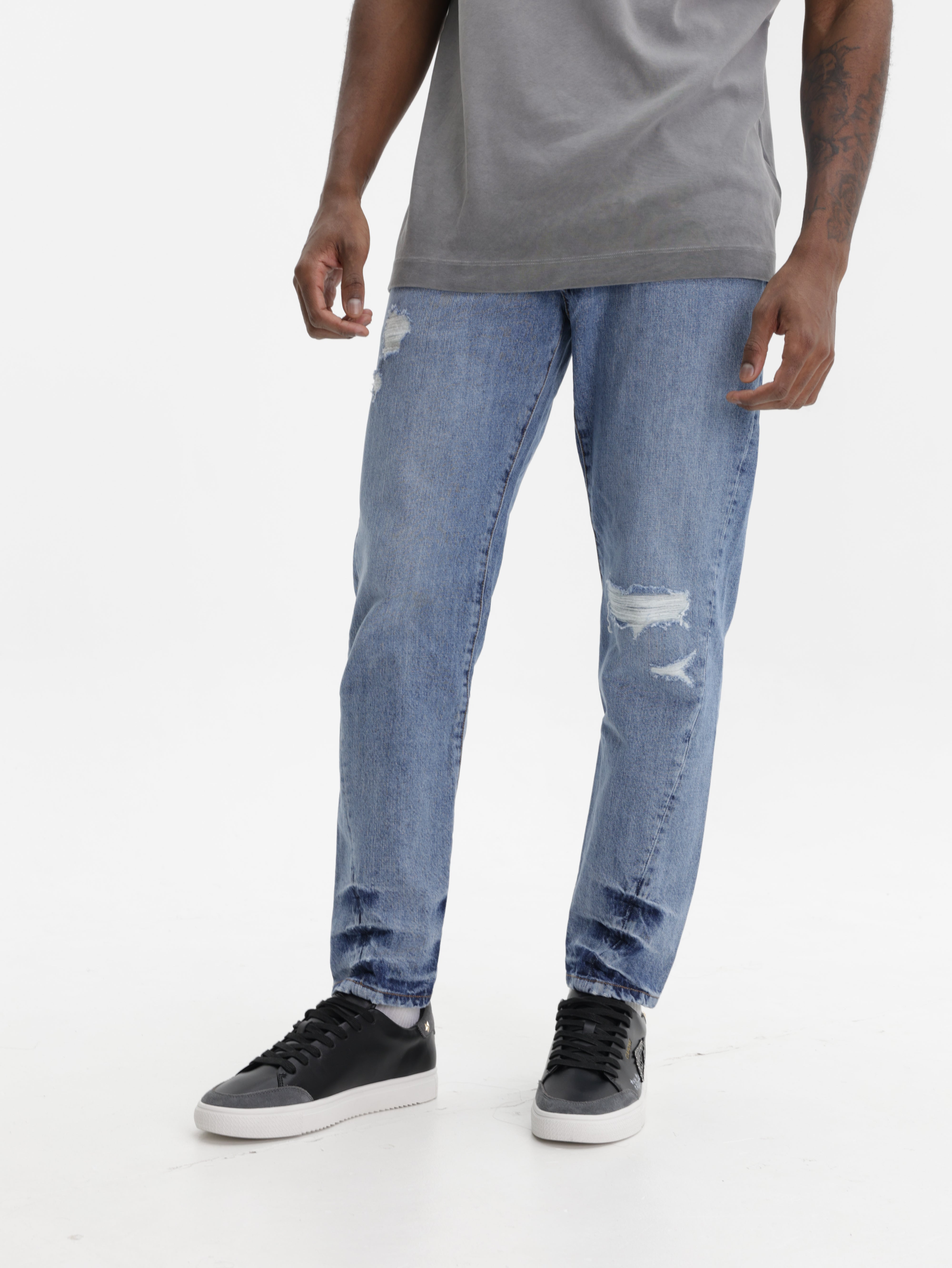 John Richmond Jeans Ankle Lines Fade Denim