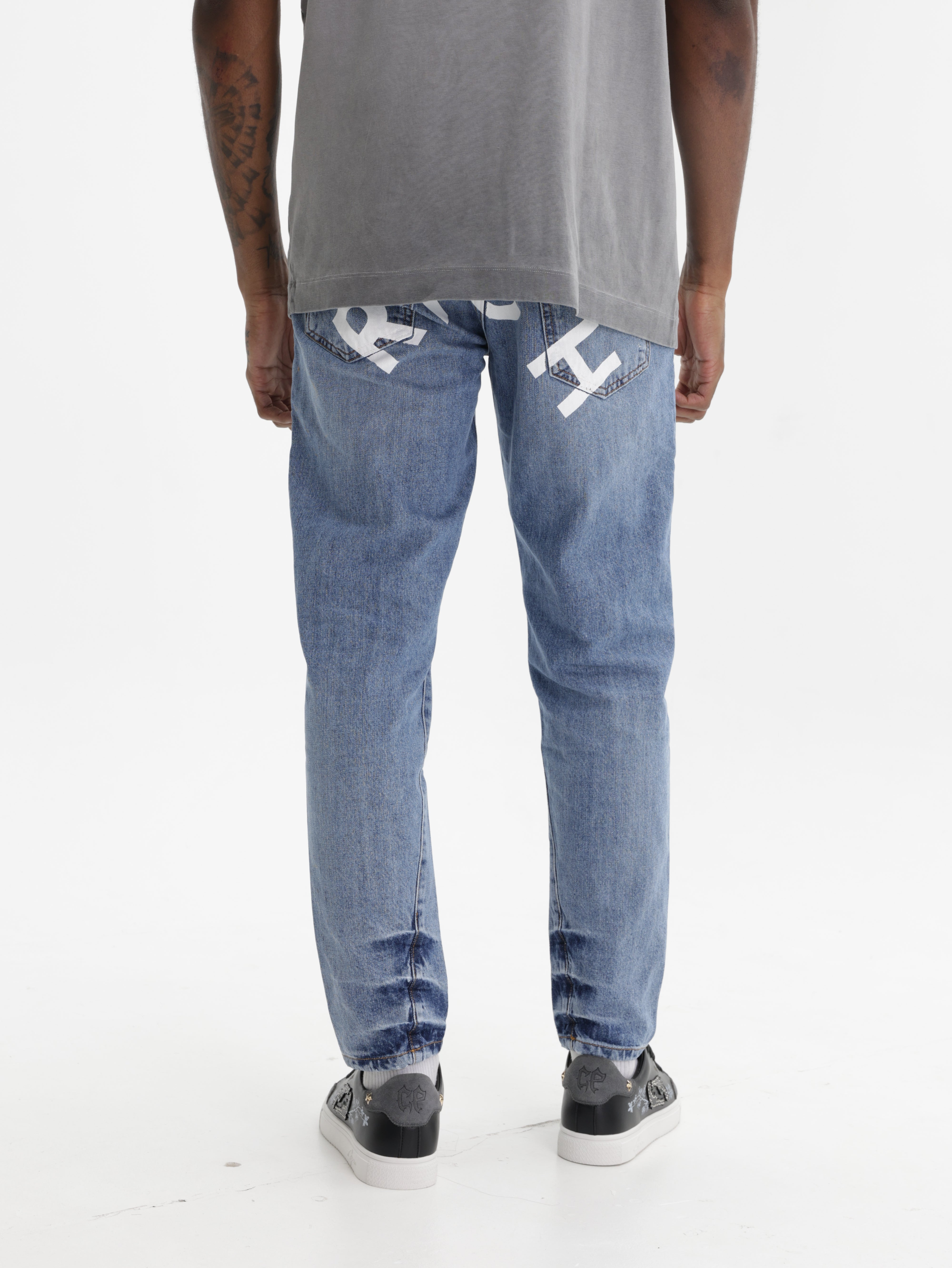 John Richmond Jeans Ankle Lines Fade Denim