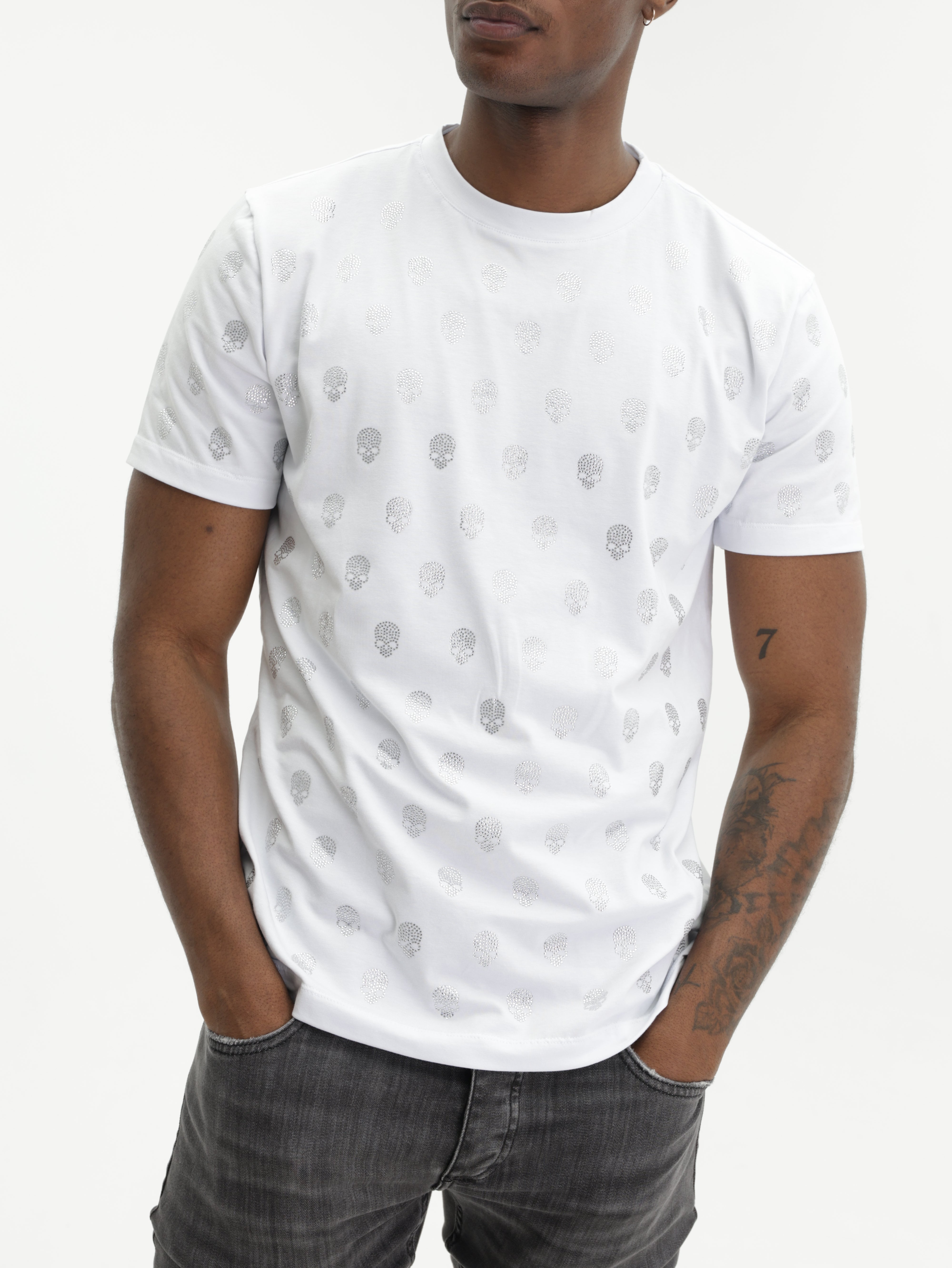 John Richmond T-Shirt Dotted Glitter White