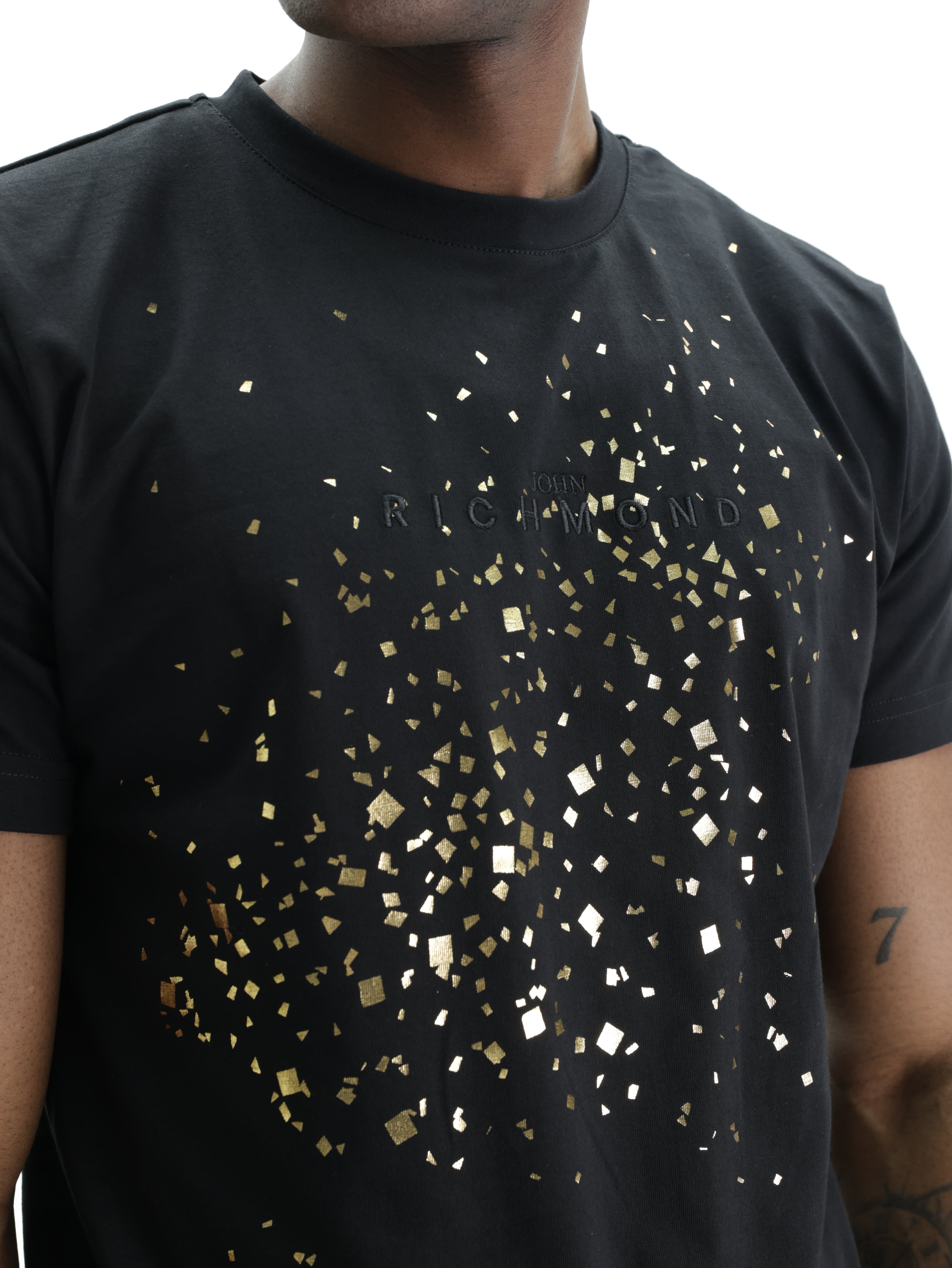 John Richmond T-Shirt Gold Burst Dust Black