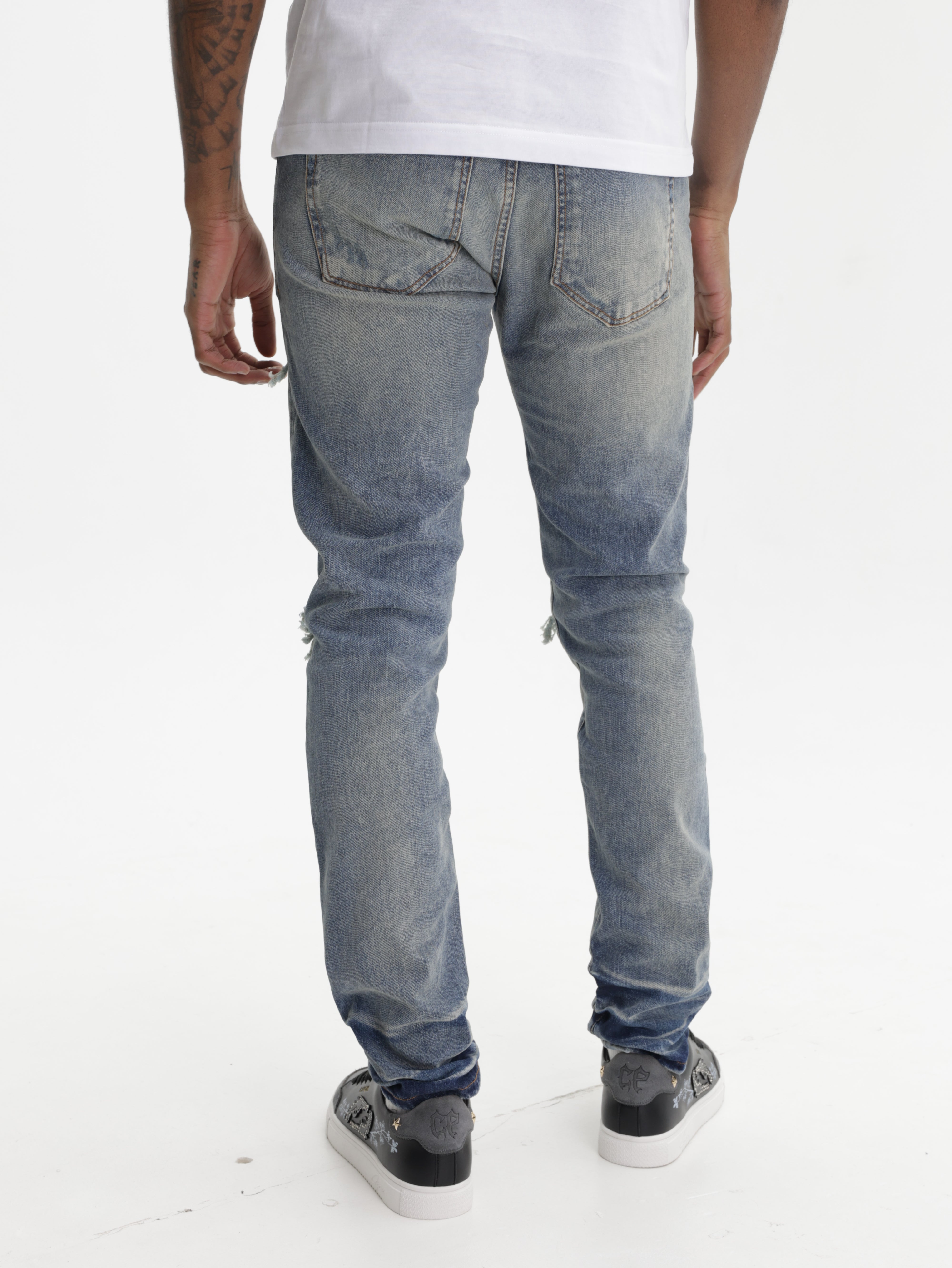 John Richmond Jeans Knee Skull Patch Denim