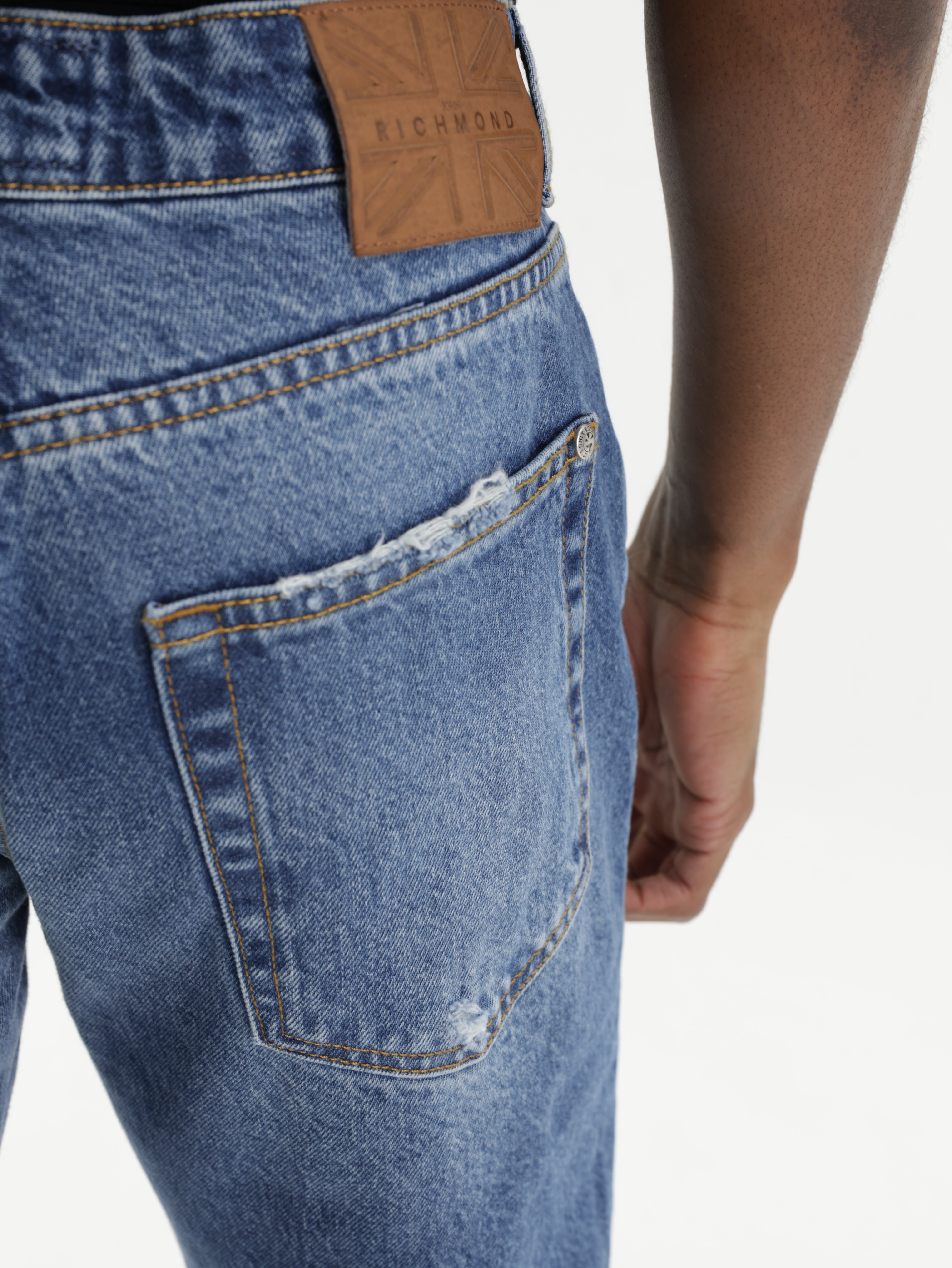 John Richmond Jeans Knee Ripped Denim