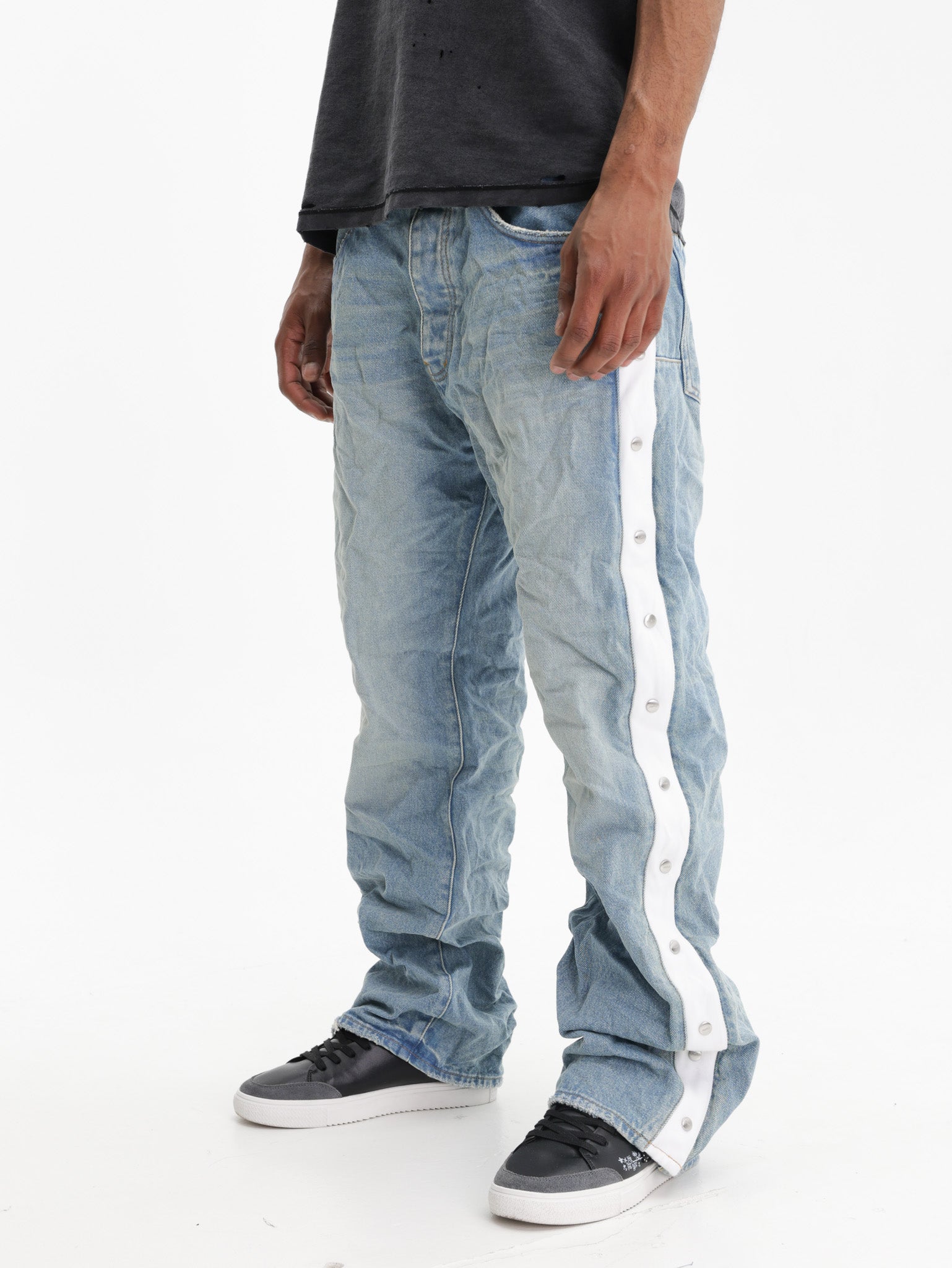 Purple Jeans Tearaway Side Snaps Indigo