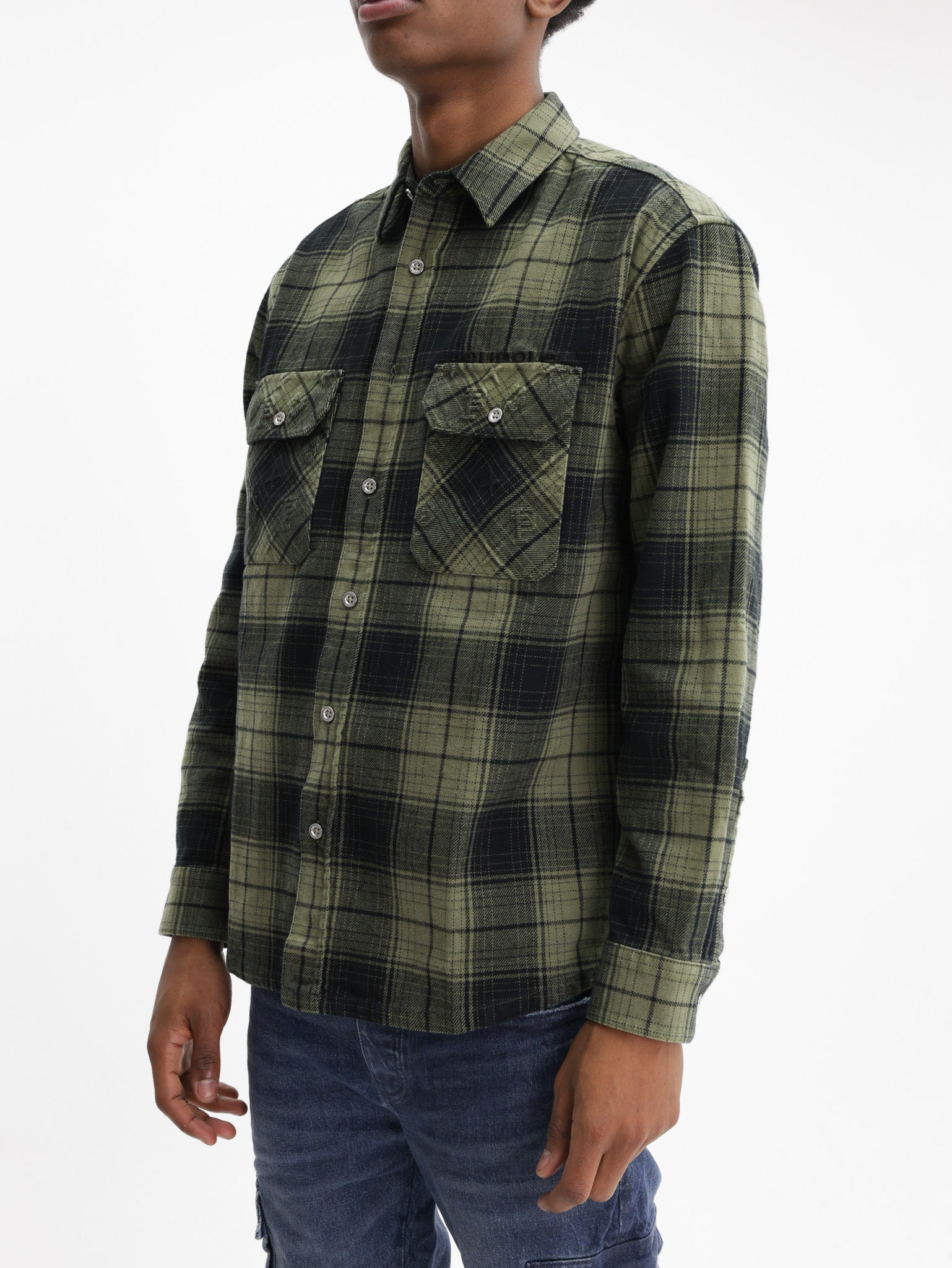 Purple Shirt Plaid Flannel Green
