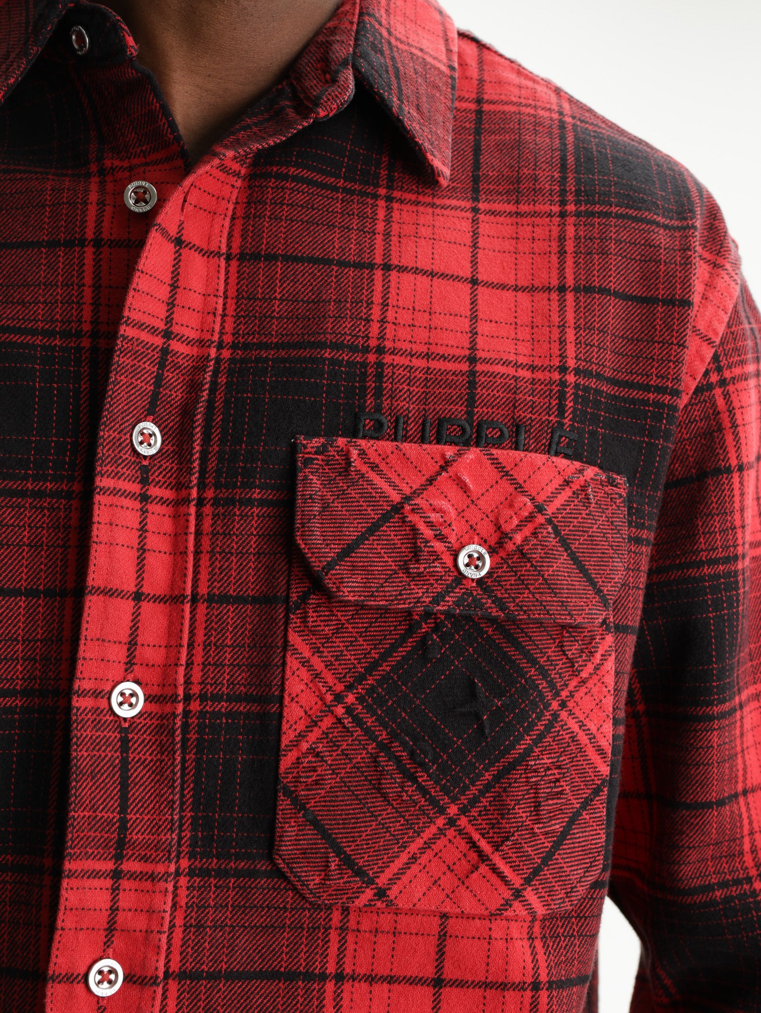 Purple Shirt Plaid Flannel Red
